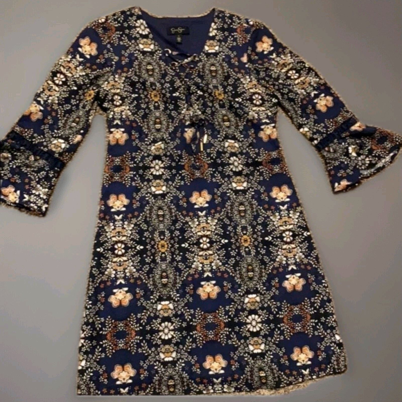 Jessica Simpson Jessica Simpson Dress XS 2-4 Floral Shift 3/4 Bell Sleeve Size XS / US 0-2 / IT 36-38 - 12 Thumbnail