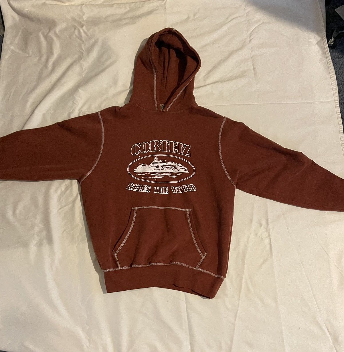 image of Corteiz Hoodie in Rust, Men's (Size Large)