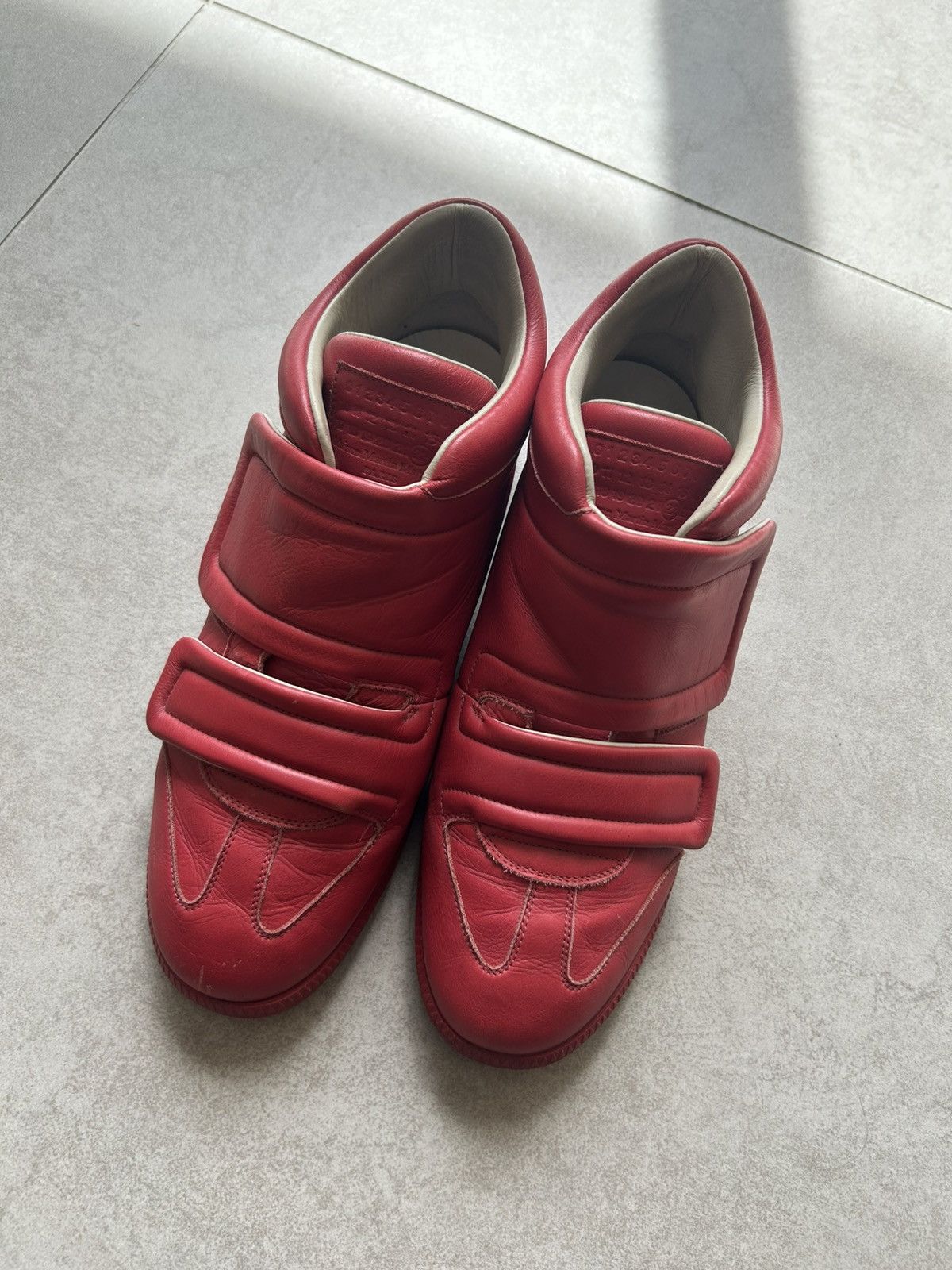 Maison Margiela Margiela Clinic GAT Red leather midtop strap Size US 12 / EU 45 - 3 Thumbnail