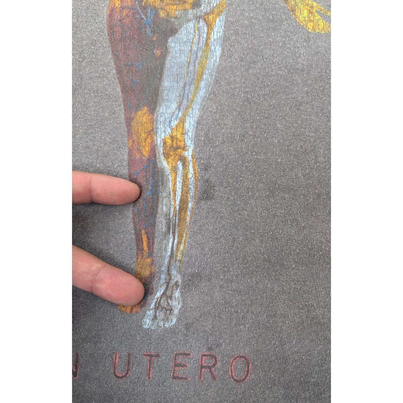 Vintage Nirvana Graphic T-Shirt Gray Short Sleeve Crew Neck Mens S/M Band In Utero Retro Logo 90s Size US S / EU 44-46 / 1 - 3 Thumbnail