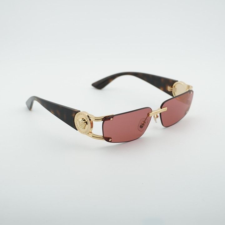 Versace Versace VE2291 100275 Sunglasses Gold/Havana Rectangle Frame Size ONE SIZE - 5 Thumbnail