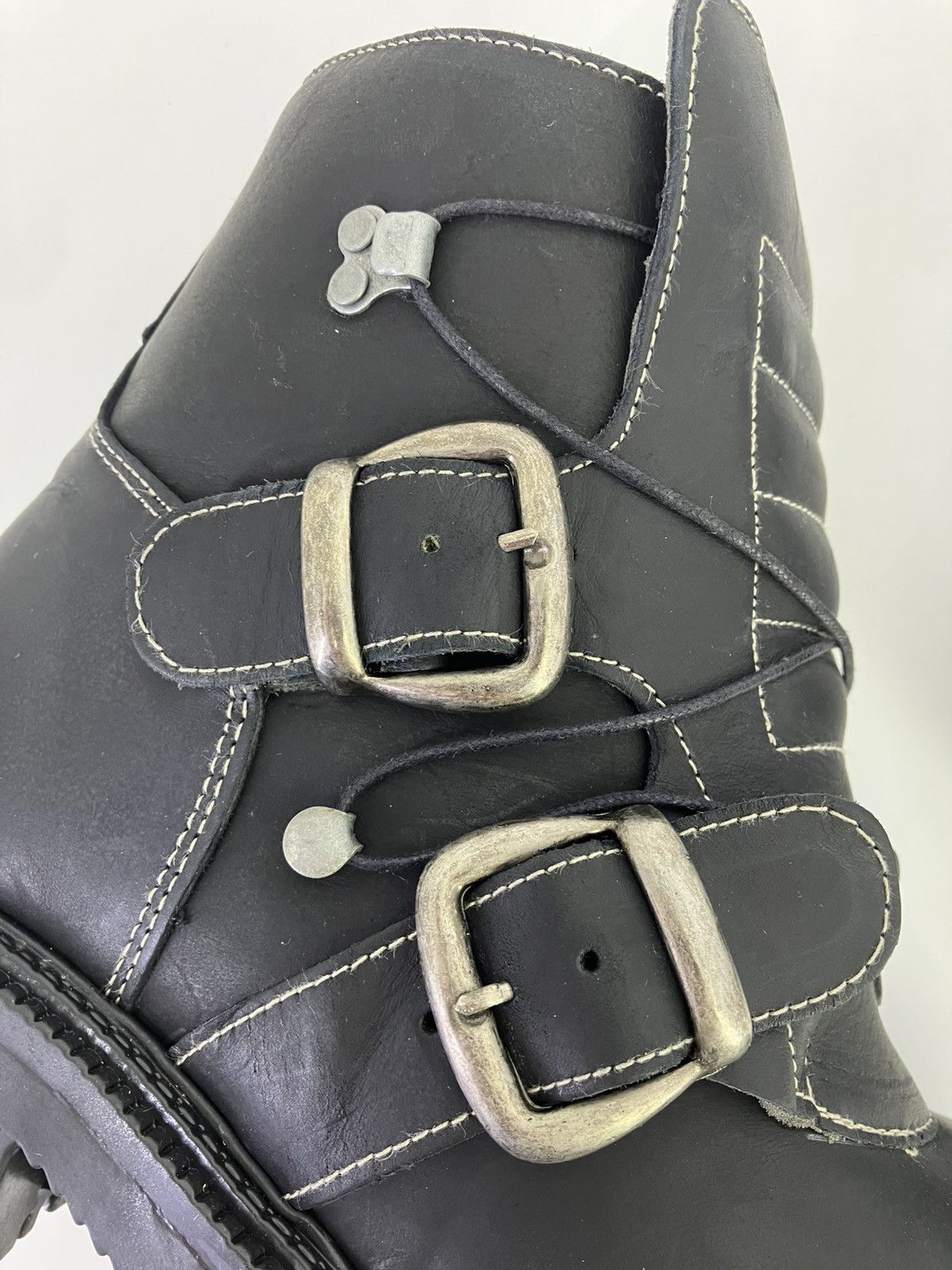 Vintage D’Estaka genuine leather chunky platform ankle boots 90s 00s Size US 10 / EU 43 - 7 Thumbnail