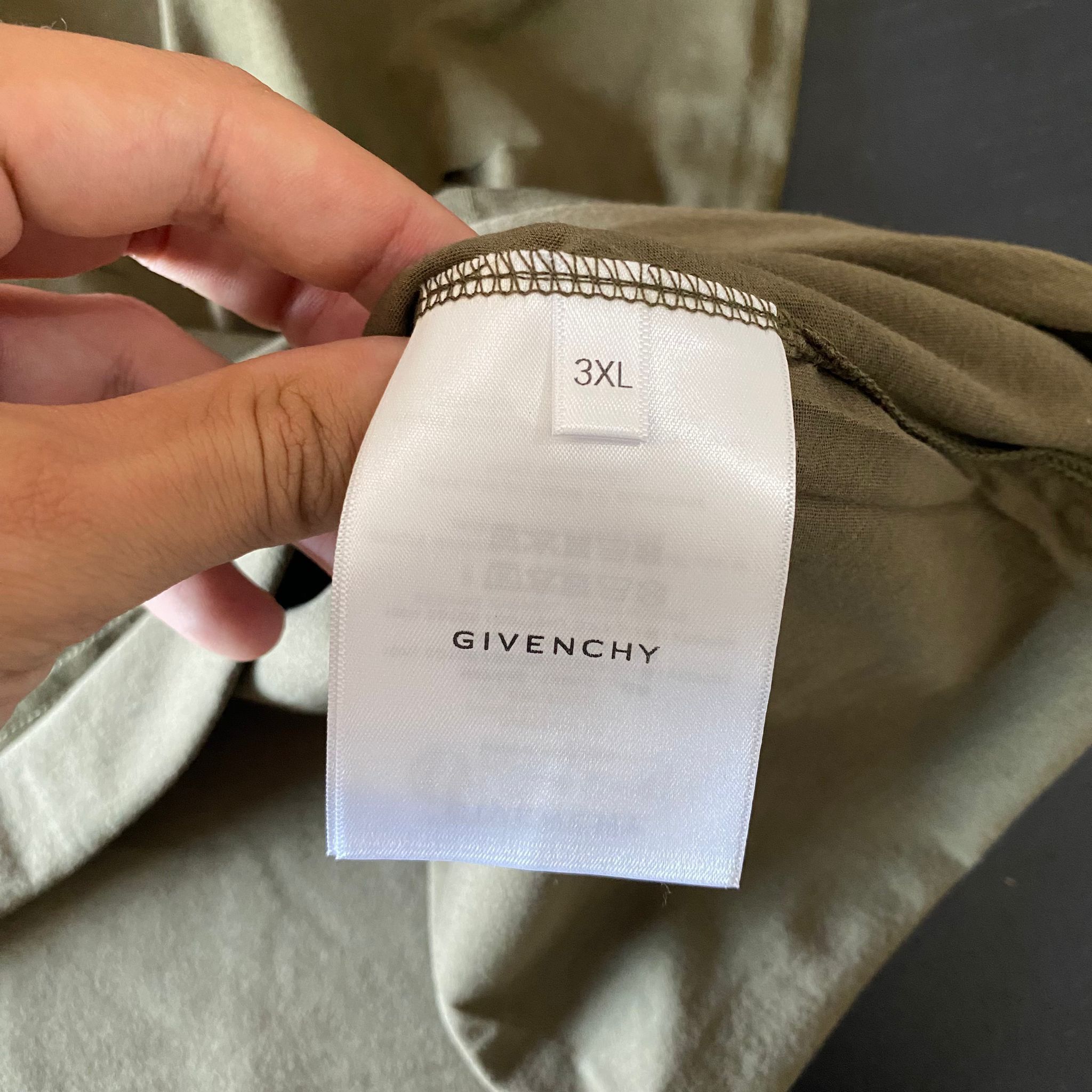 Givenchy Khaki Double Layer Cut-Out T-Shirt Size US XXL / EU 58 / 5 - 8 Thumbnail