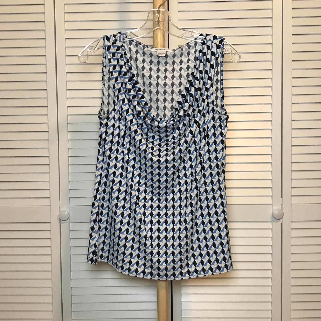 Other Liz Claiborne Geometric Cowl Neck Sleeveless Blouse M Size M / US 6-8 / IT 42-44 - 1 Thumbnail