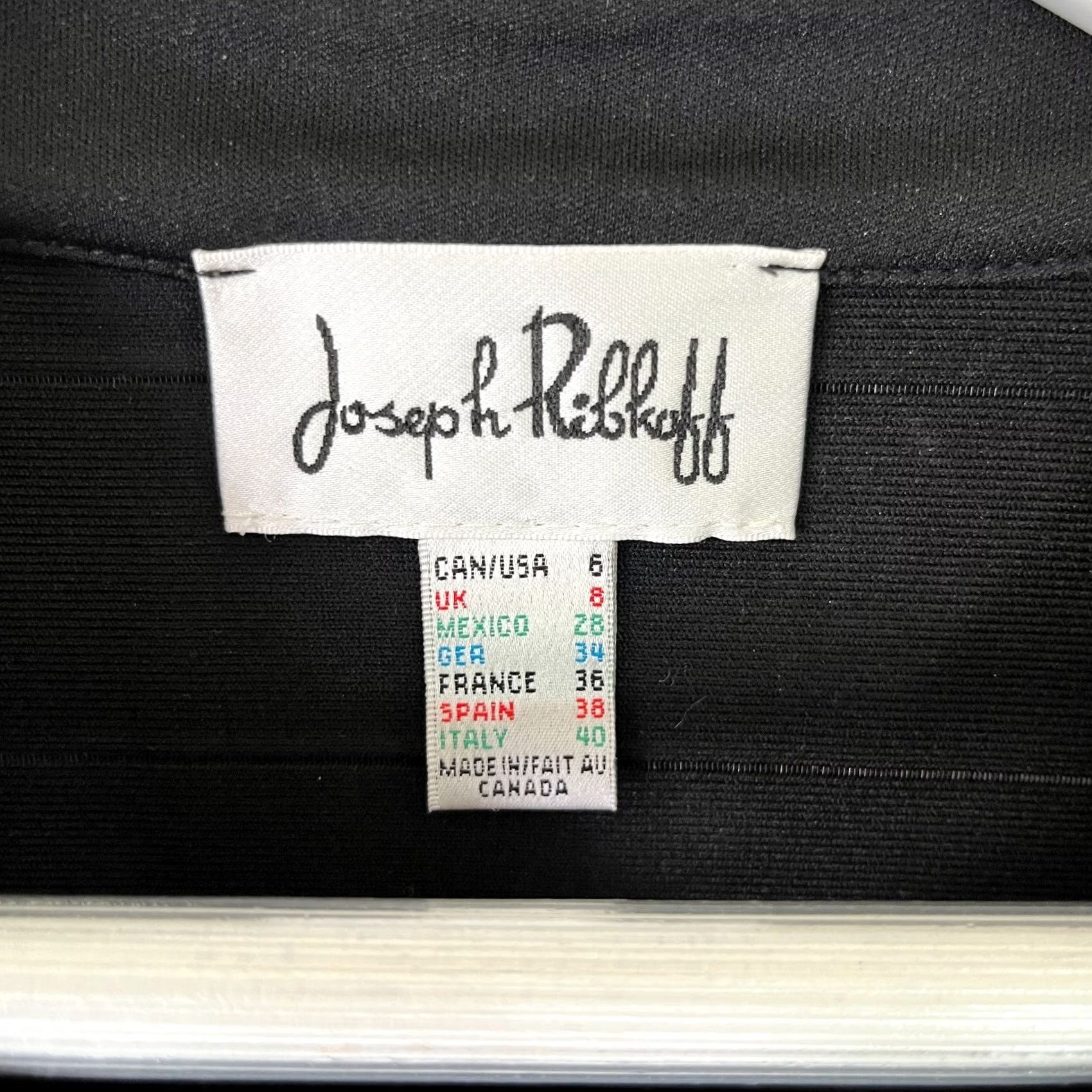 Joseph Ribkoff Joseph Ribkoff Womens Size 6 Zip Front Long Sleeve Jacket Black Colorblock Lightweight Knit Short Jacket Size M / US 6-8 / IT 42-44 - 4 Thumbnail
