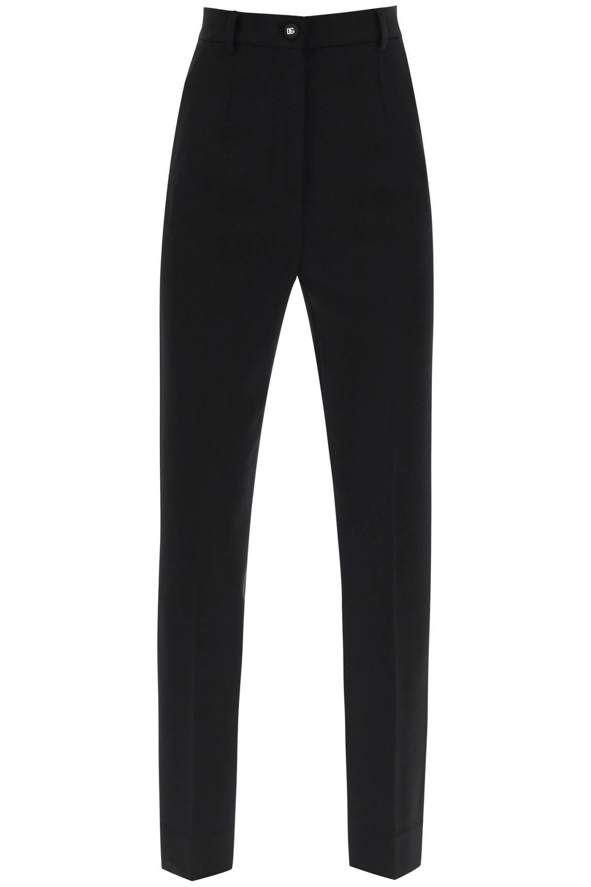 image of Dolce Gabbana Milano-Stitch Cigarette Pants in Nero, Women's (Size 26)