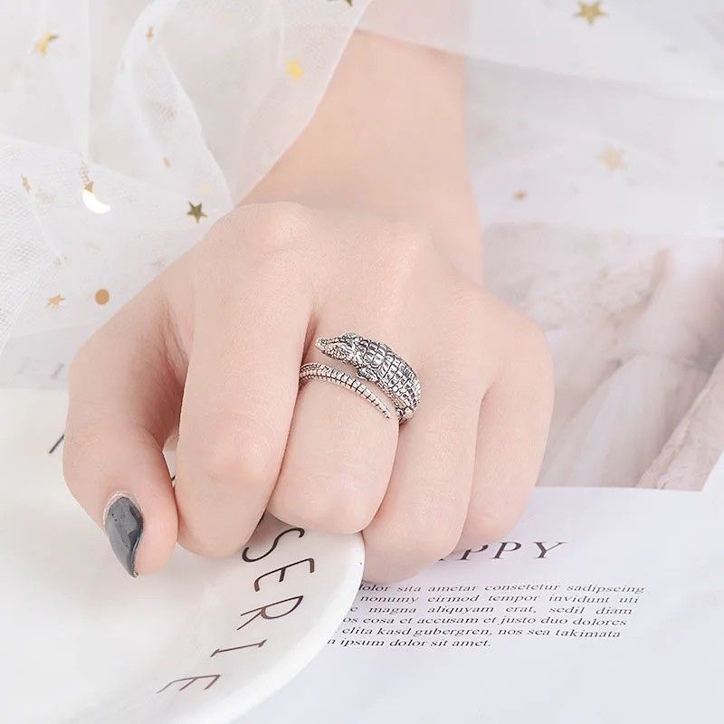 Jewelry Streetwear Crocodile Punk Ring Adjustable Size Size ONE SIZE - 4 Thumbnail