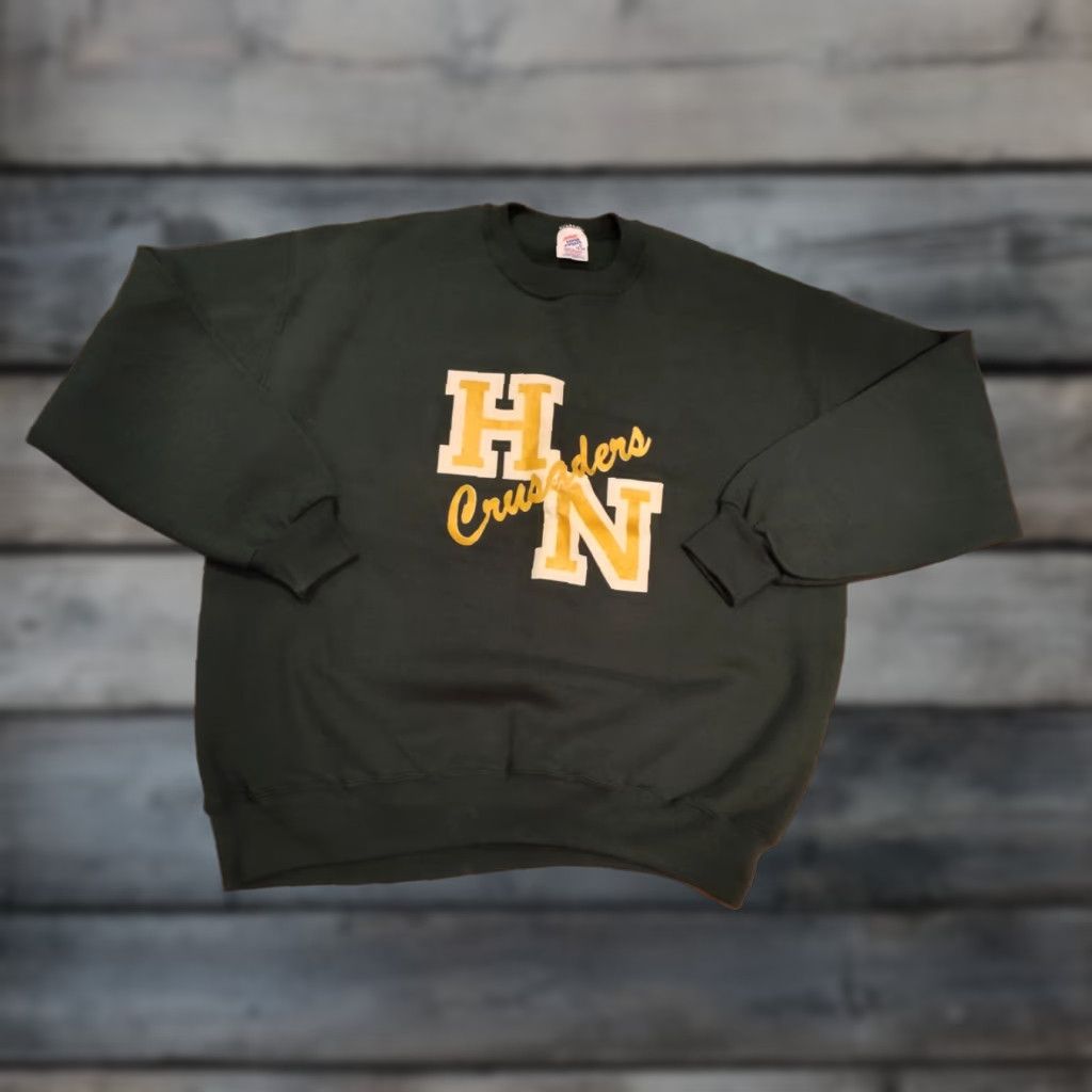 Jerzees Vintage 90's Holy Name Catholic Crusaders Sweatshirt Green Made USA Michigan EUC Brand JERZEES Size XL Cartoon? No. Size US XL / EU 56 / 4 - 1 Thumbnail