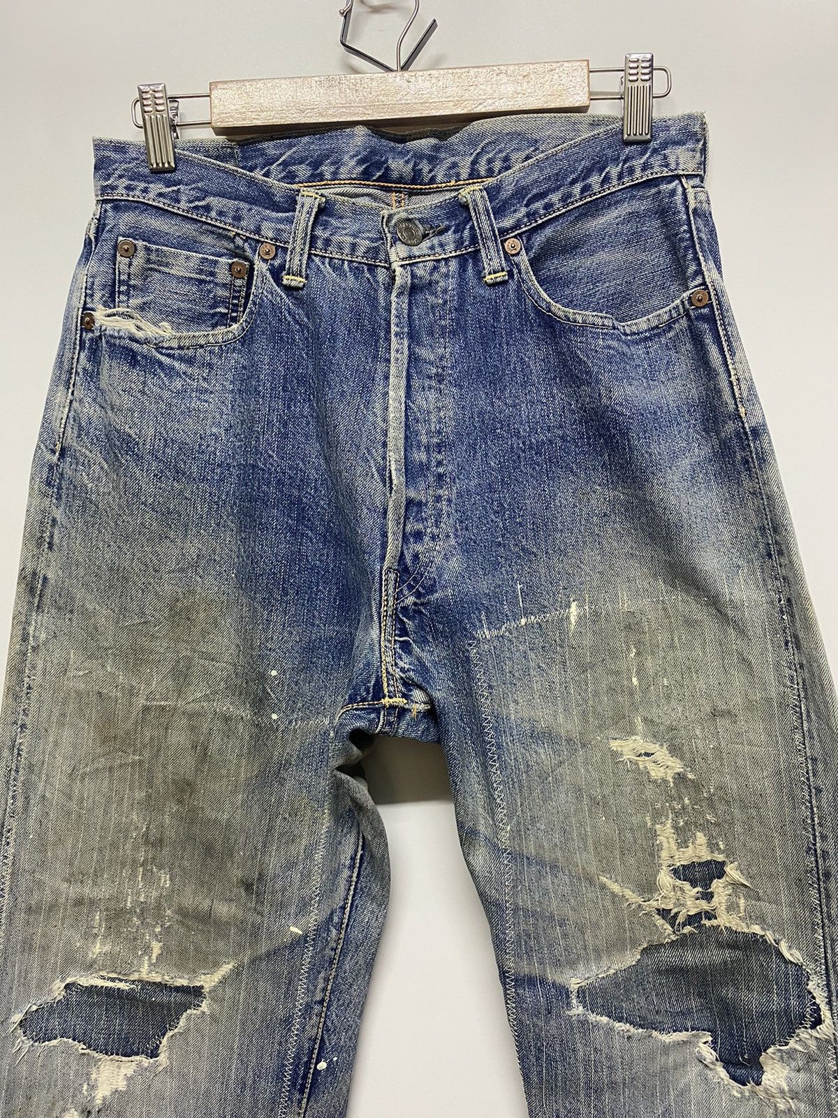 Japanese Brand × Vintage Vintage Ground-Alls Japanese Brand Distressed Denim Jeans Size US 30 / EU 46 - 5 Thumbnail