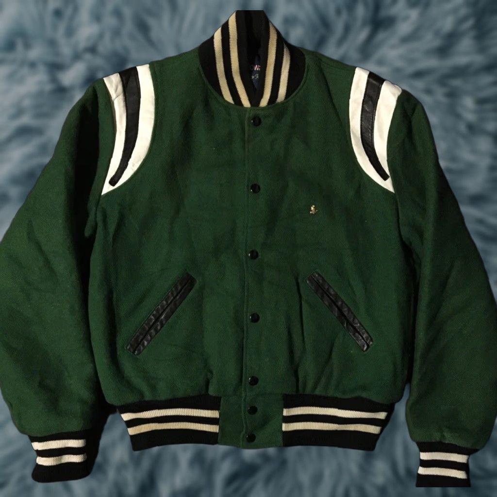 Vintage Vtg 80s Faded Varsity Letterman Jacket M USA School Football Track PE Grunge 90s Size US M / EU 48-50 / 2 - 1 Thumbnail