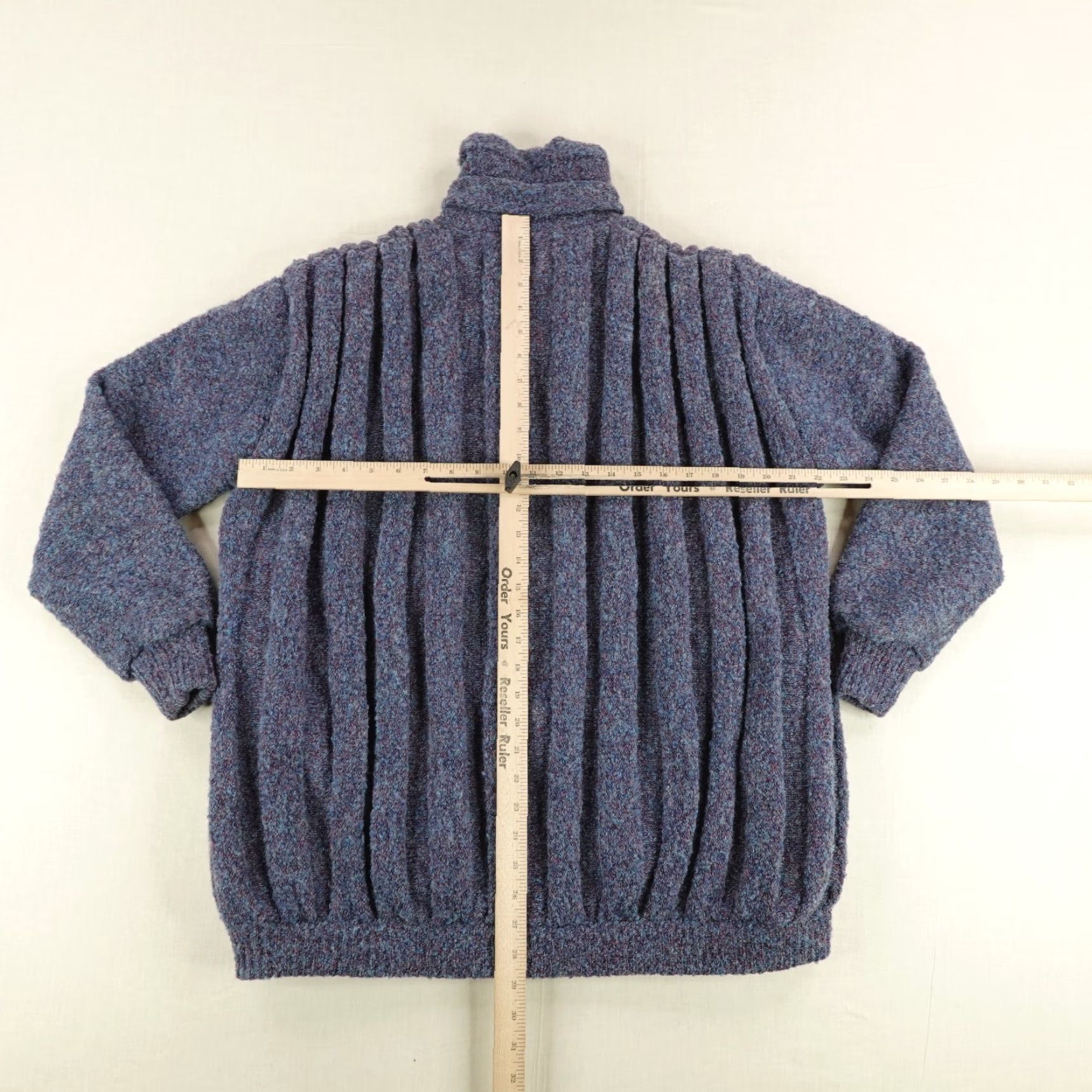 Vintage VINTAGE Tundra Wool Sweater Women Large Blue Full Zip Chunky Knit Outerwear Fall 90s Womens Size L / US 10 / IT 46 - 4 Thumbnail