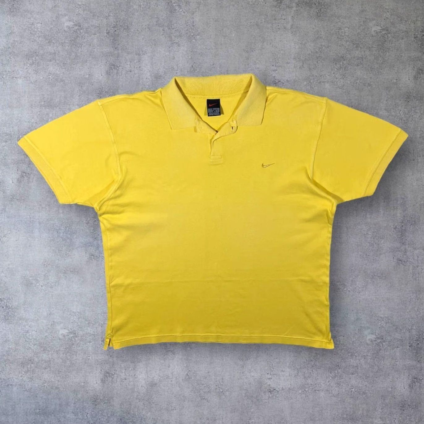 Nike VINTAGE Nike Essential Embroidered Mini Swoosh Logo Yellow Polo Shirt Top XL Mens Short Sleeve Button Collared 90s Size US XL / EU 56 / 4 - 2 Thumbnail