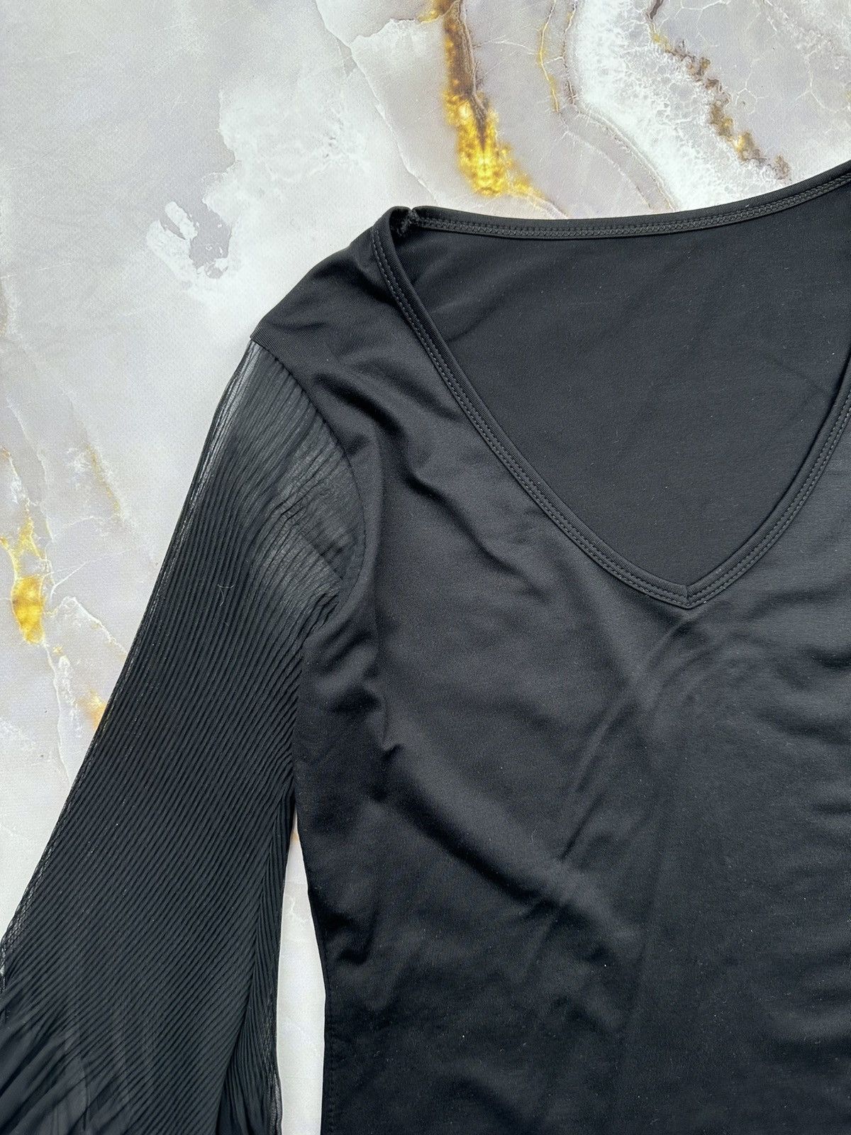Japanese Brand Vintage Long Sleeve With Flared Mesh Sleeves Size XS / US 0-2 / IT 36-38 - 2 Thumbnail