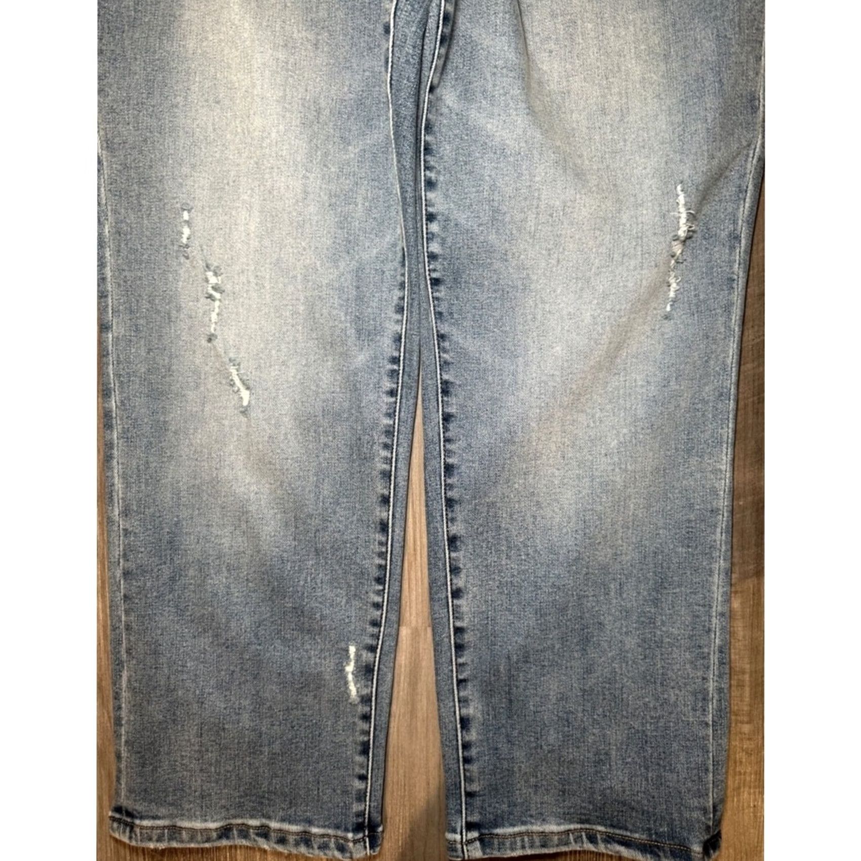 Vintage VINTAGE Liverpool Jeans Molly Cropped Distressed Daroga Blue 12 Women's 12 Cropped Jeans Blue Distressed Crop Straight 27" Inseam Mens Womens Girls Size 34" / US 12 / IT 48 - 5 Thumbnail
