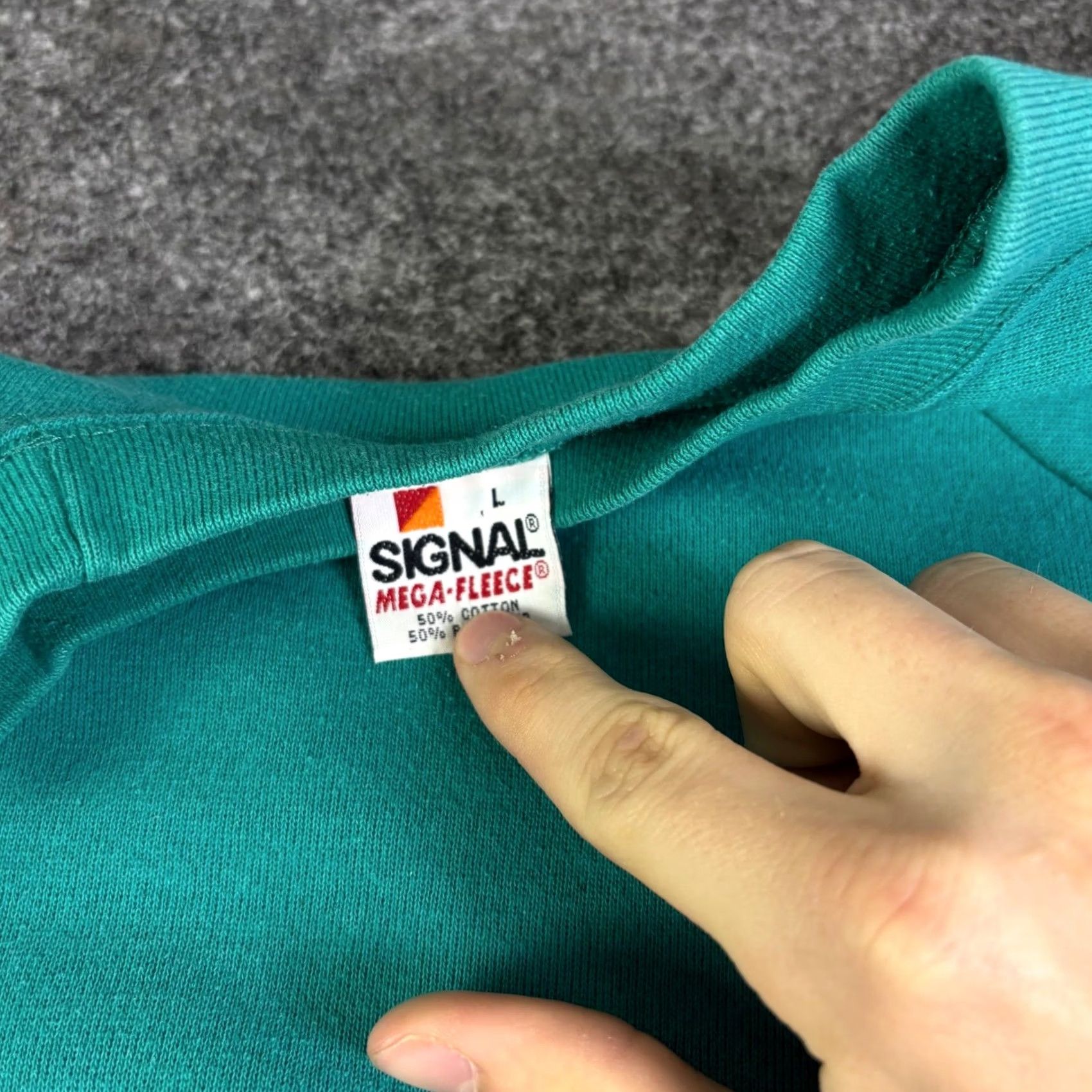 Vintage VINTAGE Signal Mega-Fleece California Graphic Sweatshirt Teal Green Large Size US L / EU 52-54 / 3 - 3 Thumbnail