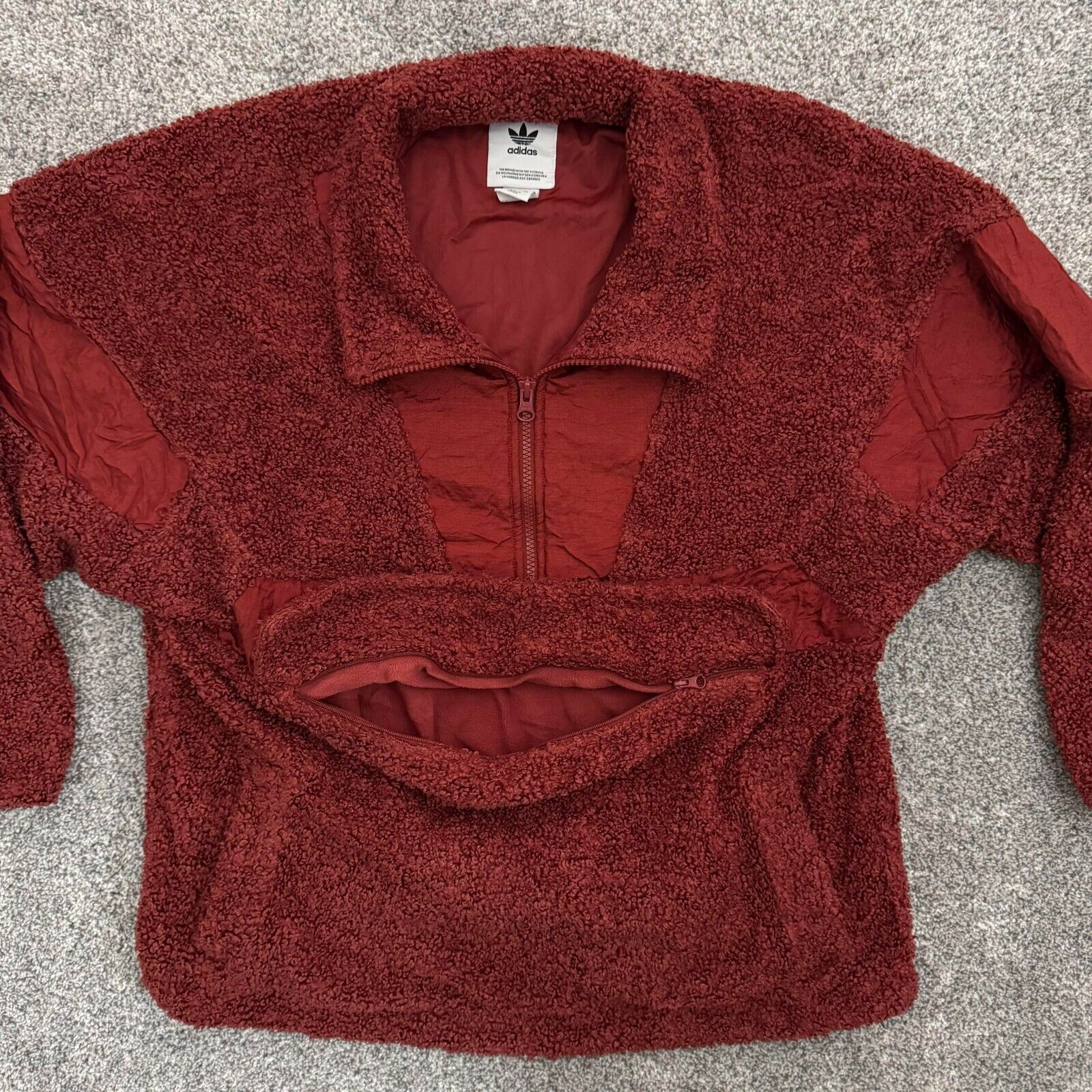 Adidas Adidas Originals Sherpa Jacket Womens Small 1/2 Zip Pocket Size S / US 4 / IT 40 - 2 Thumbnail