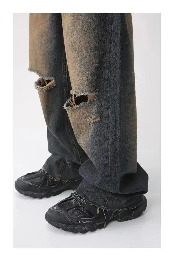 VIBE Blue Gradient Wash Bootcut Flared Jeans y2k retro Size US 30 / EU 46 - 7 Thumbnail