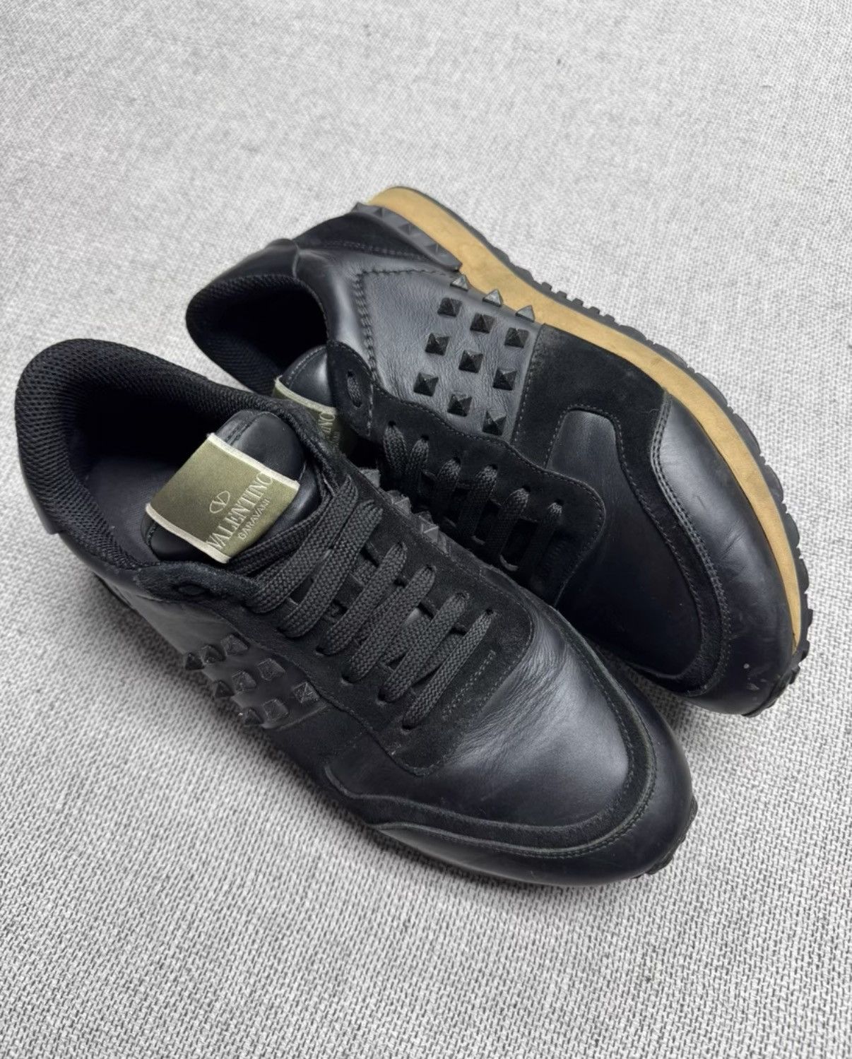 Valentino Valentino Black Studded Platform Sneakers Fair condition K37 Size US 9.5 / EU 42-43 - 6 Thumbnail