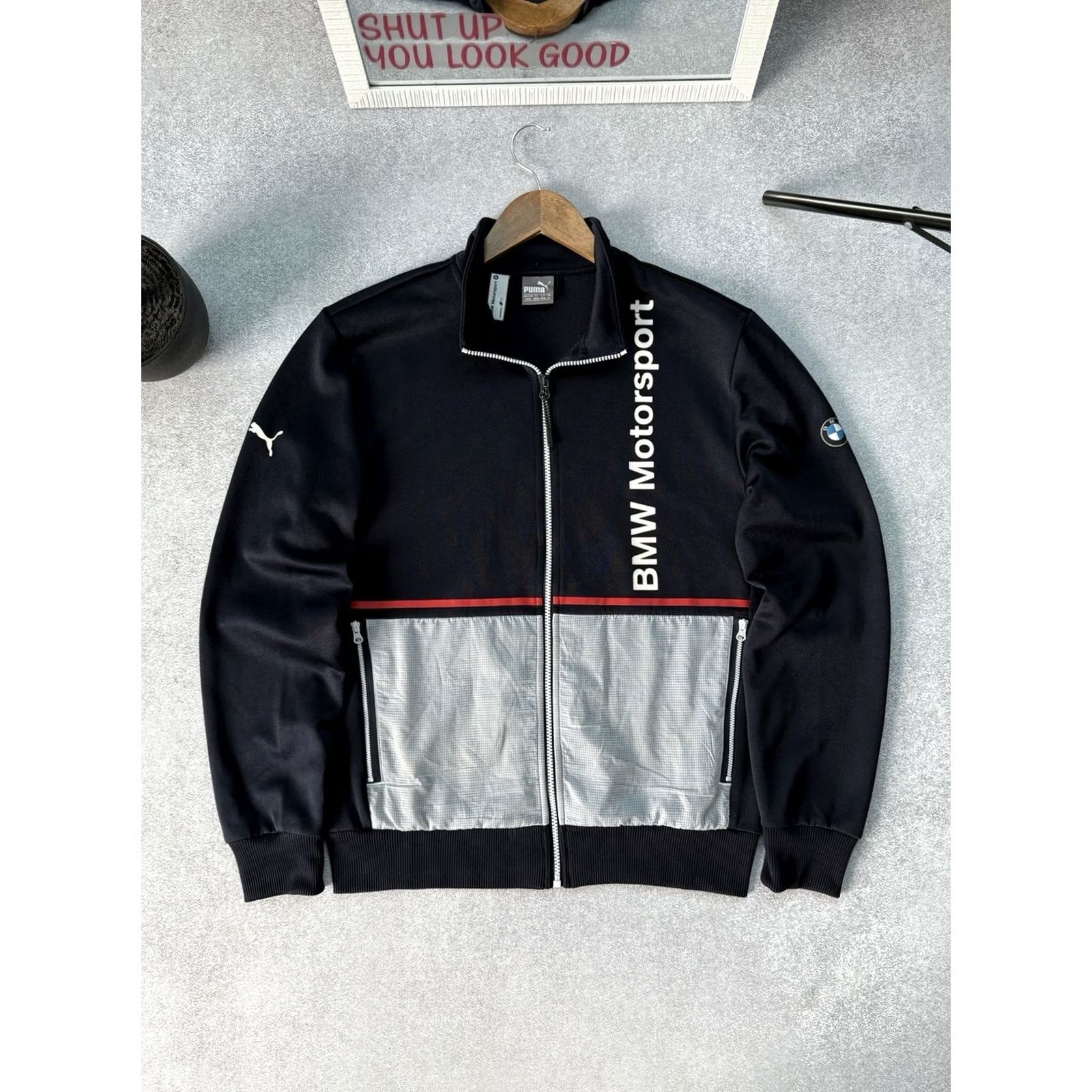 Puma PUMA BMW Motorsport Full Zip Sweatshirt Jacket Men M Navy Blue Racing PUMA BMW Jacket Pullover Hooded Graphic Print Pockets Size US M / EU 48-50 / 2 - 2 Thumbnail