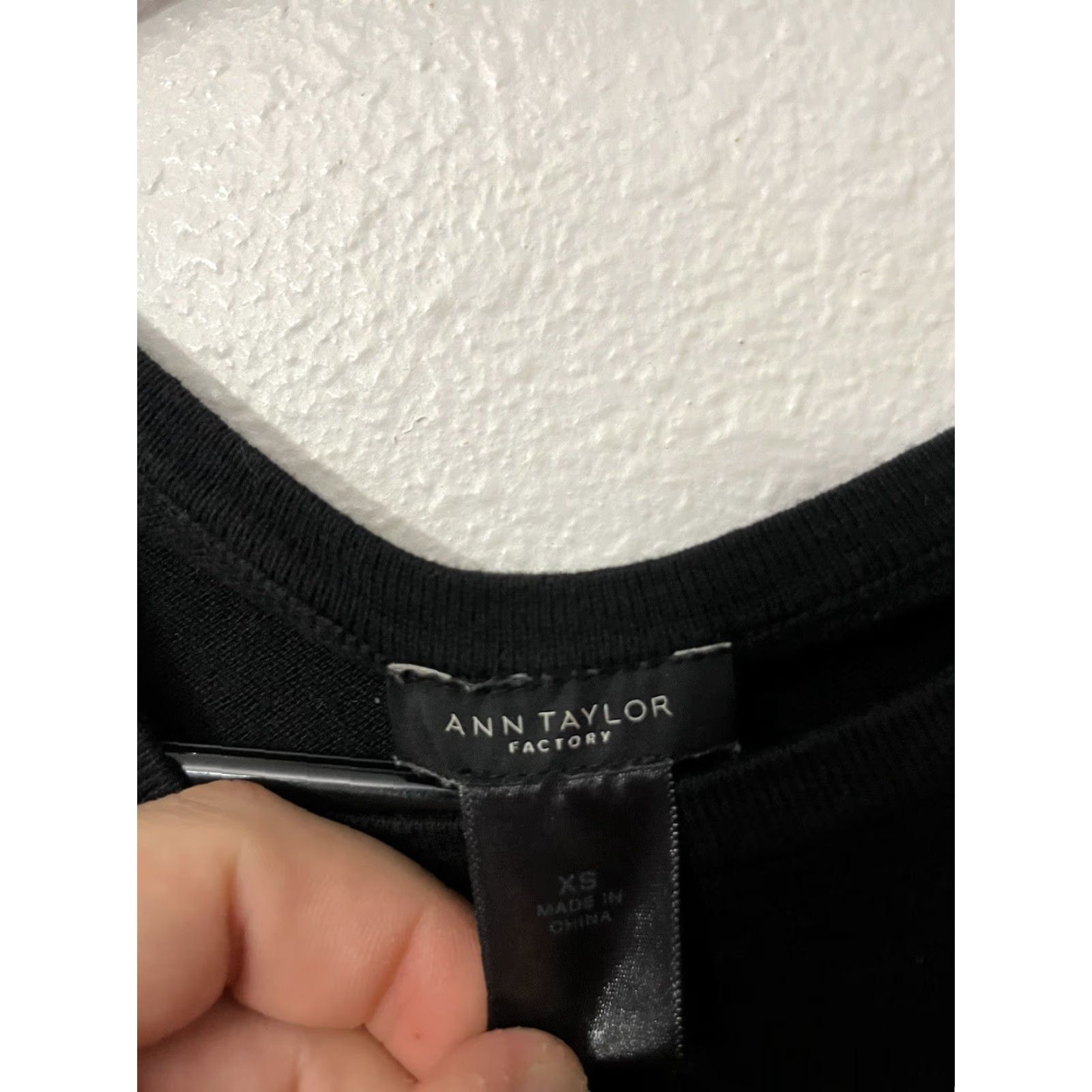 Loft VINTAGE LOFT Ann Taylor Factory Sweater Womens XS Black Crewneck Pullover Preppy Cotton Blend Knit Size XS / US 0-2 / IT 36-38 - 3 Thumbnail