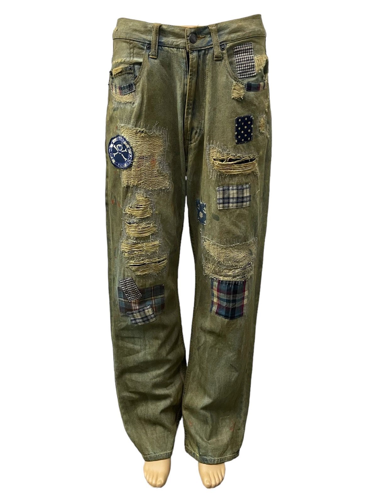 Japanese Brand × Junya Watanabe Junya Watanabe Style Patch Work Mud Wash Trompel’oiel Jeans Size US 30 / EU 46 - 3 Thumbnail