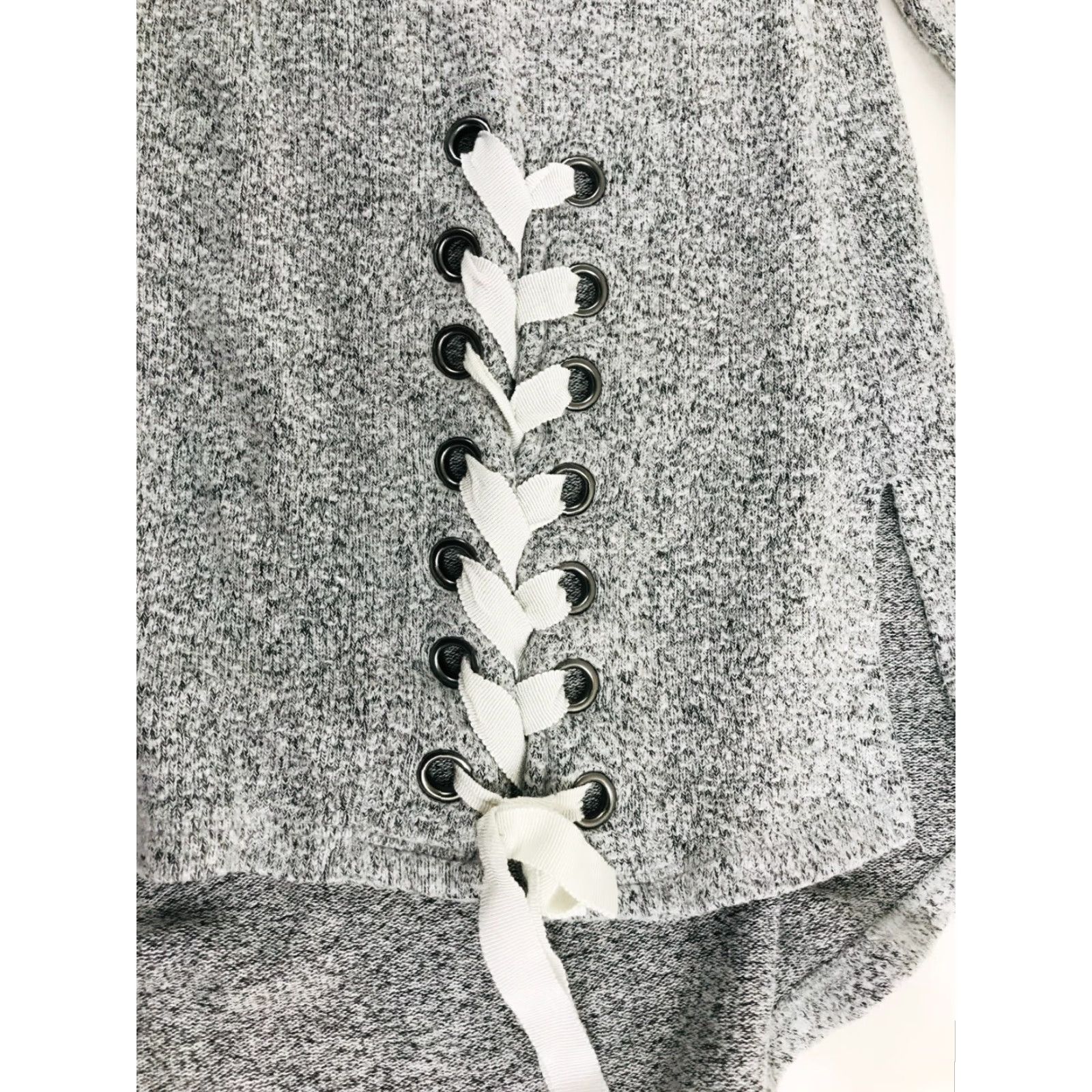 Vintage Simply Vera Vera Wang Sweater Women's Small Gray Black Oversized Tie Front Size S / US 4 / IT 40 - 3 Thumbnail
