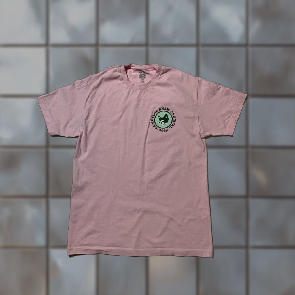 Golf Wang VINTAGE Camp Flog Gnaw Carnival Golf Wang 2019 Concert Lineup Pink Graphic T-Shirt Mens L Size Pink Graphic T-Shirt Concert 2019 Mens L Size US L / EU 52-54 / 3 - 1 Thumbnail