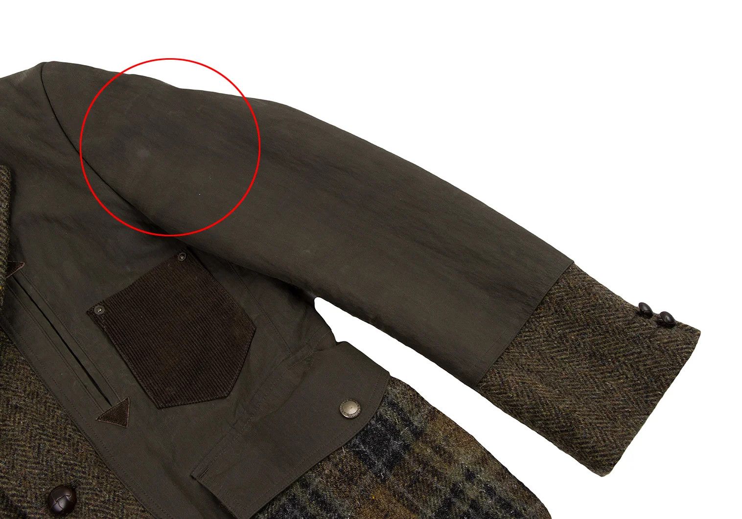 Junya Watanabe T Jacket in Khaki with Mixed Fabrics Size US S / EU 44-46 / 1 - 5 Thumbnail