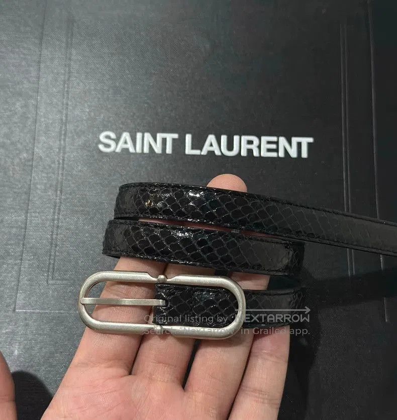 Saint Laurent Paris Saint Laurent YSL Black Silver Snake Belt . Size ONE SIZE - 1 Thumbnail