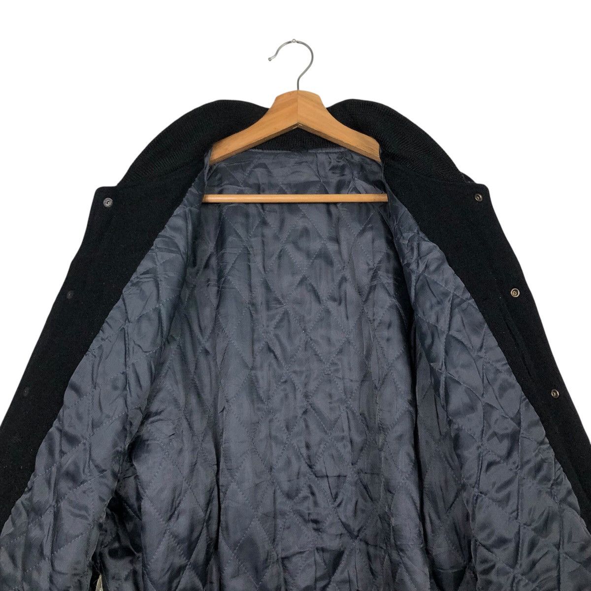 Hysteric Glamour 📌Rich Black Vintage Bomber Jacket Wool Embroidered Big Logo Size US M / EU 48-50 / 2 - 15 Thumbnail