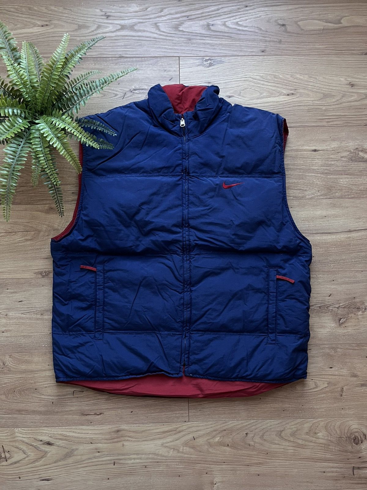 Nike 90’s NIKE RETRO REVERSIBLE DOWN PUFFER VEST SPELLOUT SWOOSH Size US XL / EU 56 / 4 - 2 Thumbnail