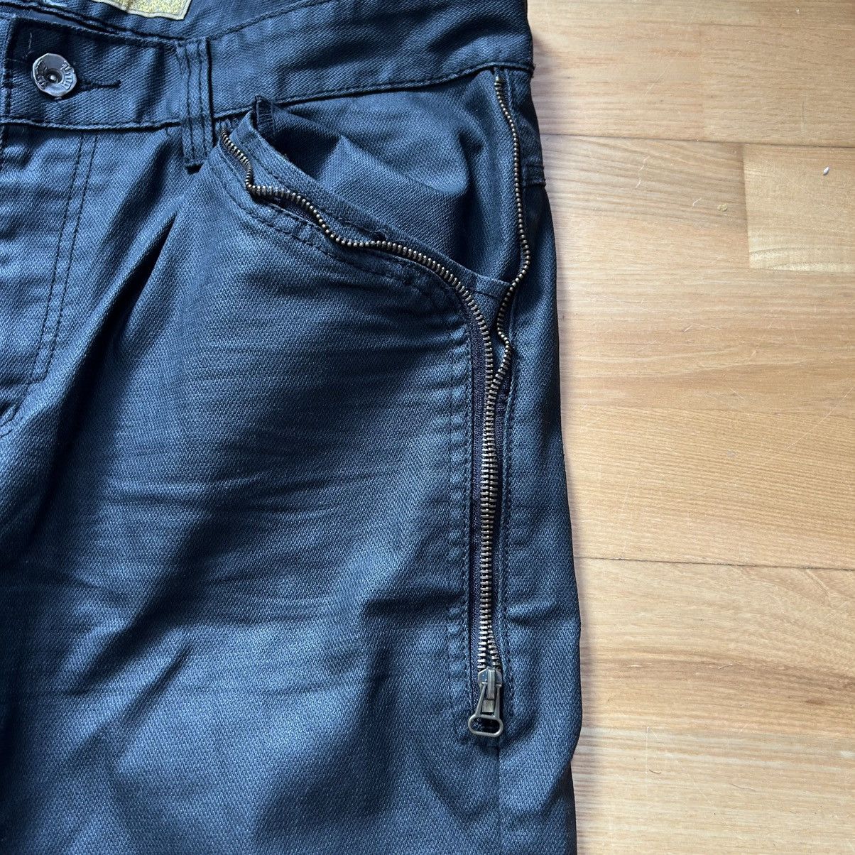 If Six Was Nine × Japanese Brand × Le Grande Bleu (L.G.B.) Vintage black japanese waxed denim with zippers Size US 36 / EU 52 - 7 Thumbnail