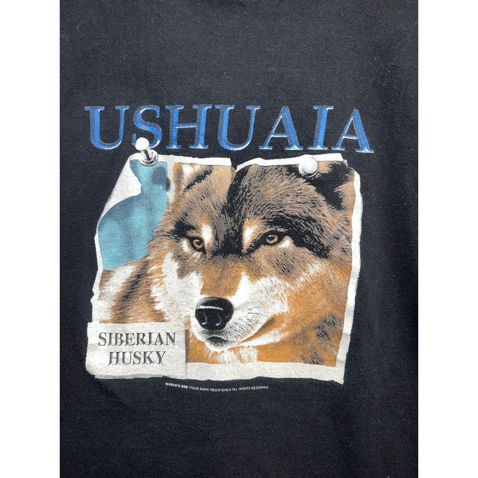 Vintage Vintage Womens Husky Dog Shirt Siberian Husky Black Tee L Size L / US 10 / IT 46 - 2 Thumbnail