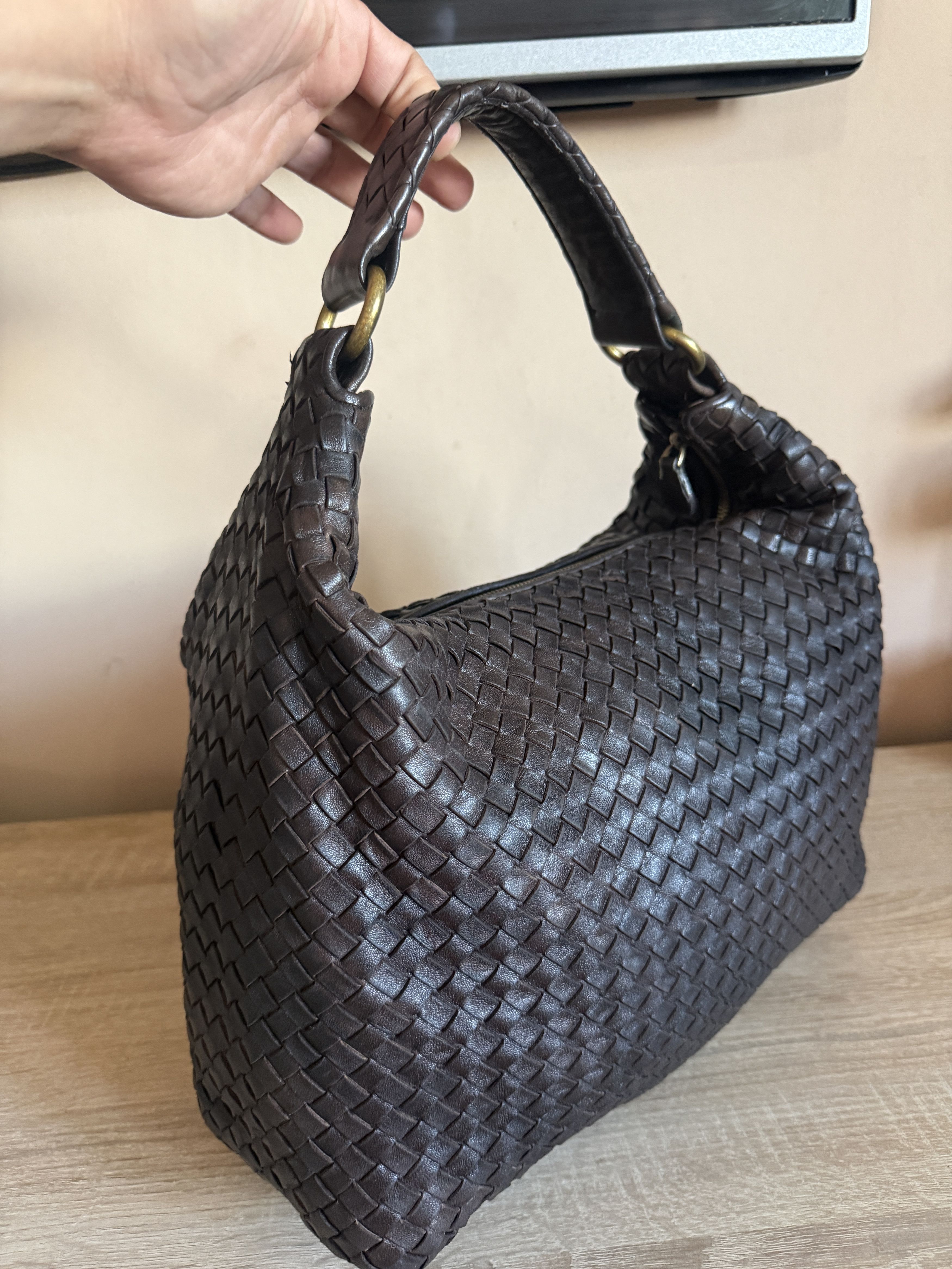 Bottega Veneta Bottega Veneta Intrecciato Hobo Bag Brown Leather luxury Size ONE SIZE - 6 Thumbnail