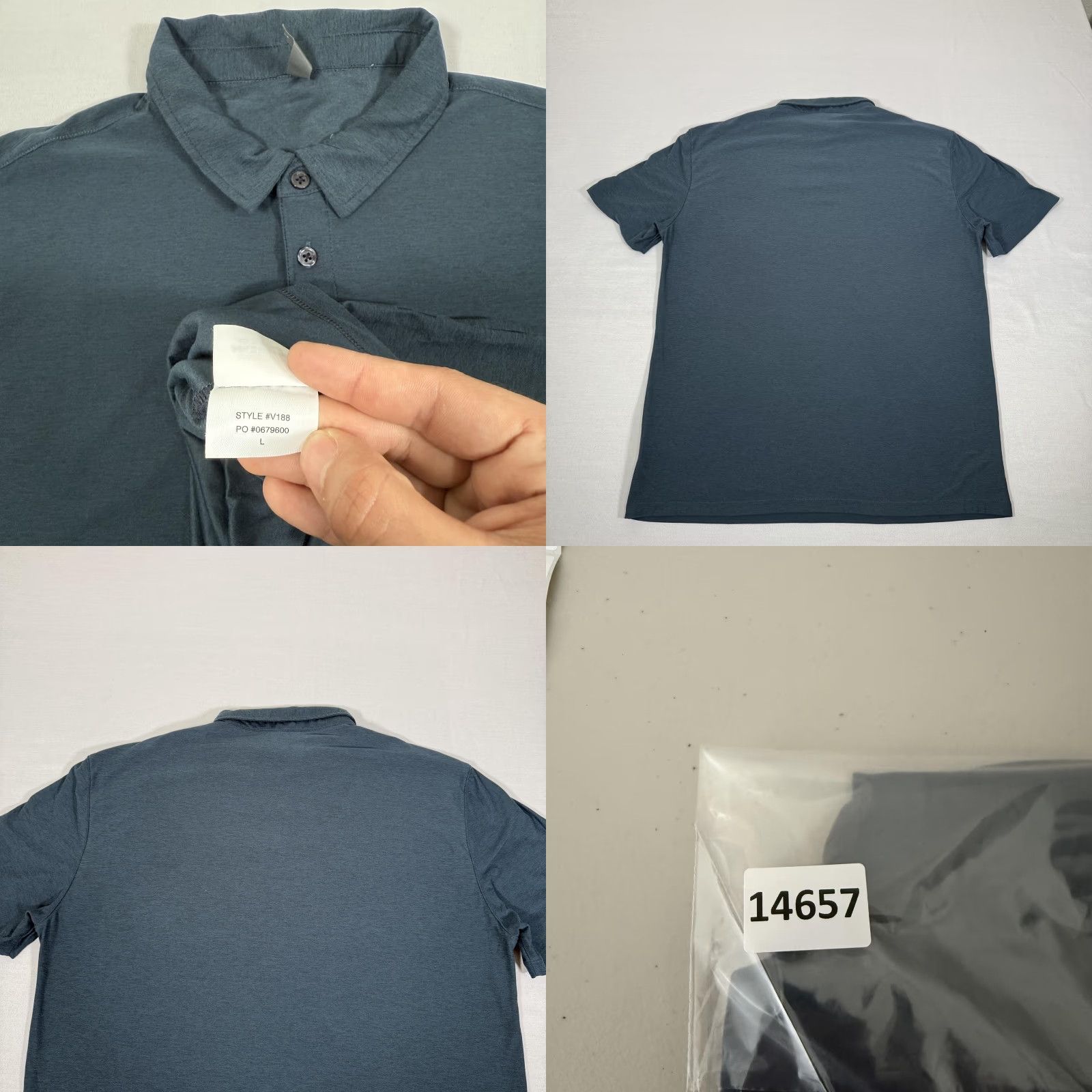 Vuori Vuori Polo Shirt Mens Large Blue Short Sleeve 3-Button Collared Stretch Lightweight Golf Modern Sports Logo Men Size US L / EU 52-54 / 3 - 8 Thumbnail