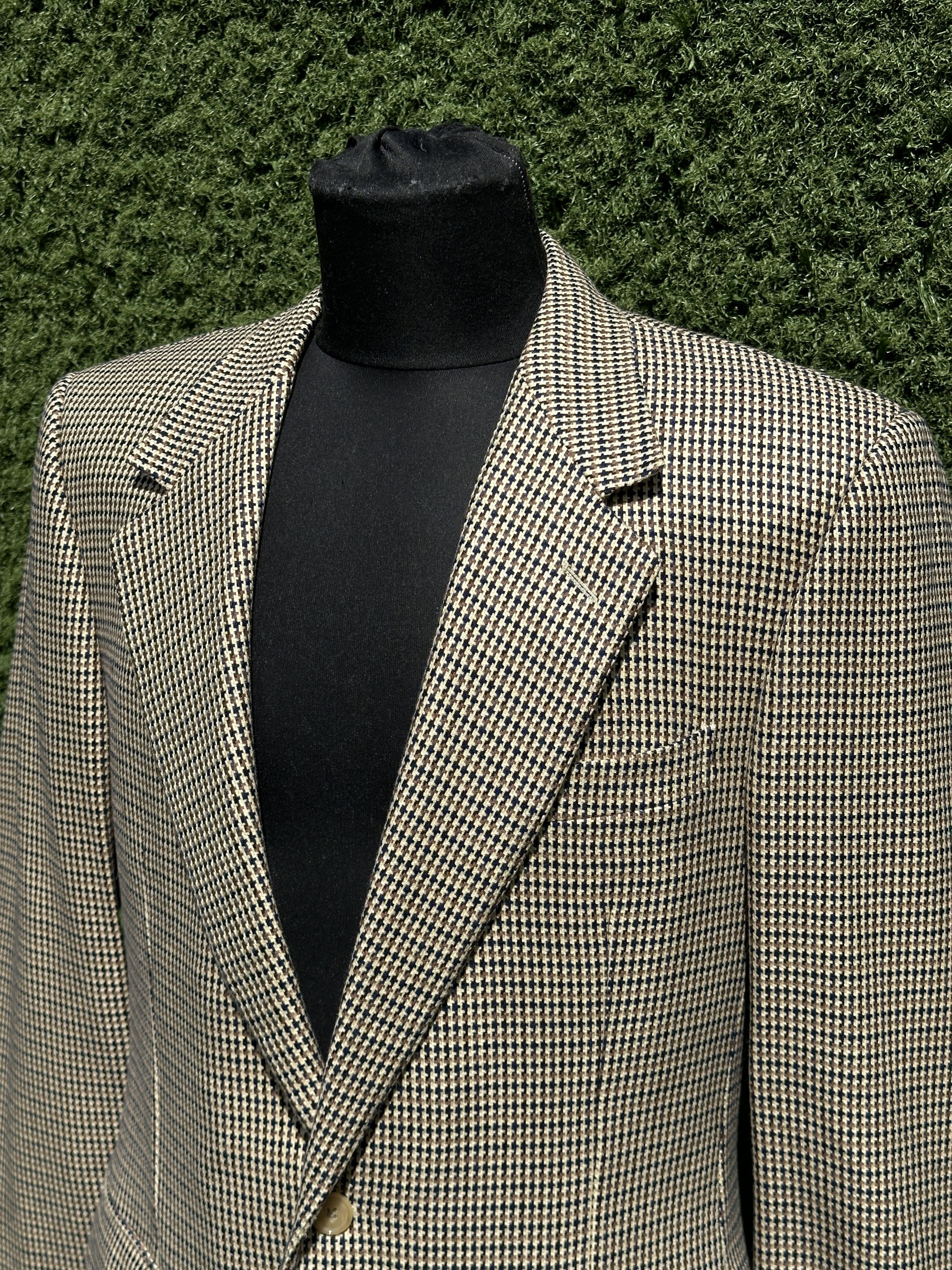 Ermenegildo Zegna Zegna Pure Cashmere Houndstooth Check 2 Button Blazer 50R EU Size 50R - 4 Thumbnail