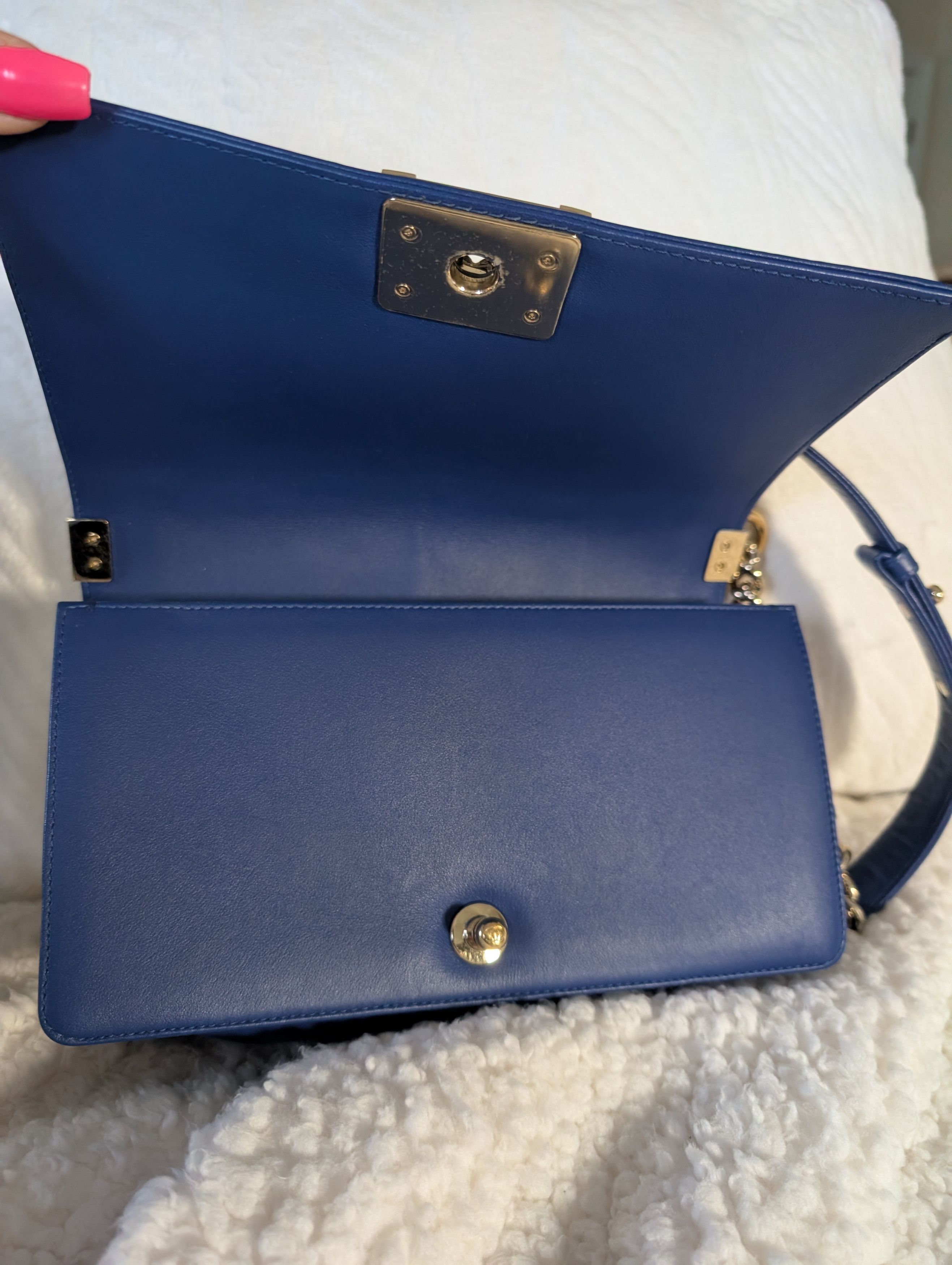 Chanel CHANEL Blue Quilted boy Shoulder Bag Strap CC Size ONE SIZE - 7 Thumbnail