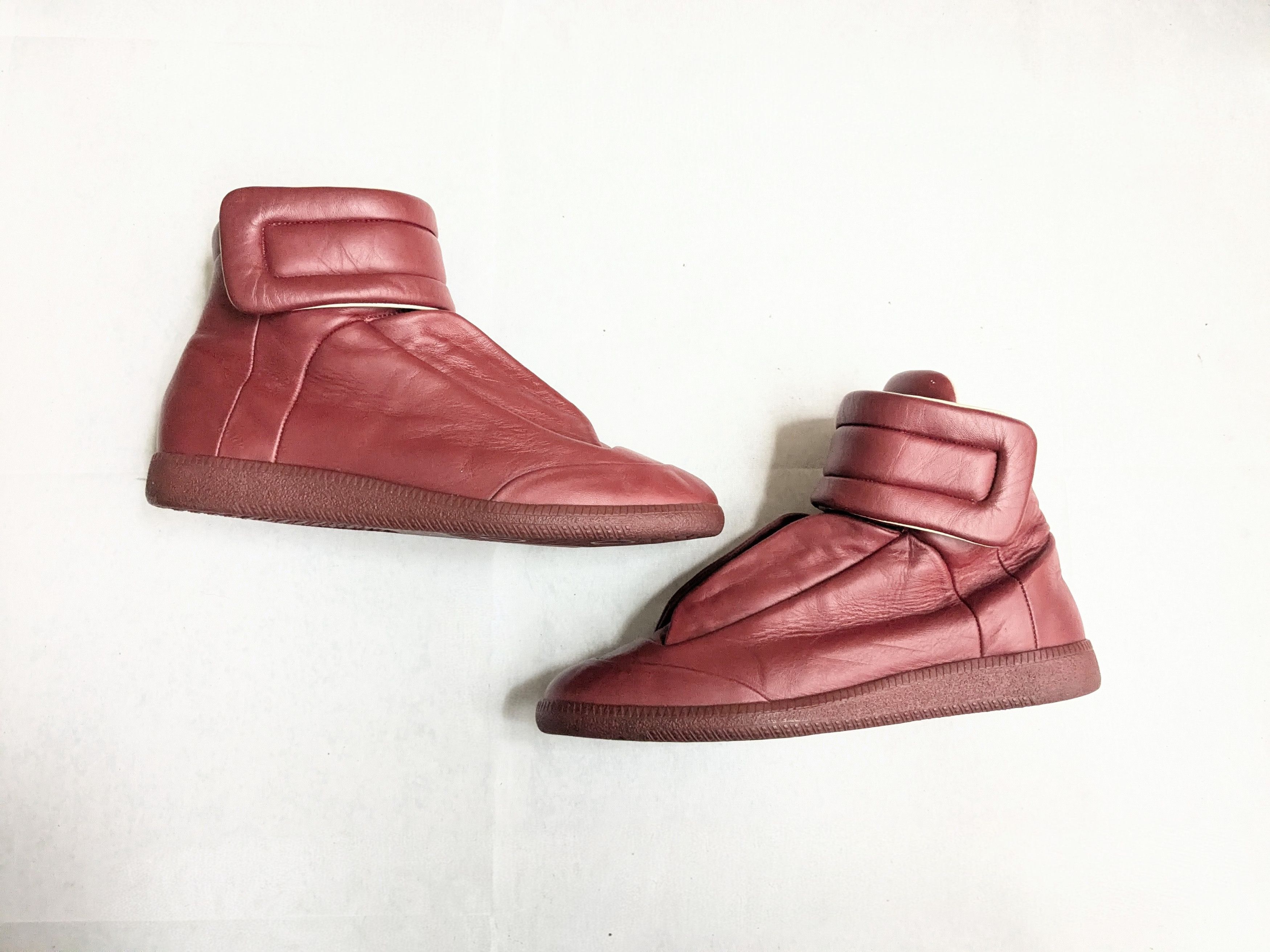Maison Margiela Maison Margiela Future Burgundy Red 8 41 High Tops Leather Size US 8 / EU 41 - 1 Thumbnail
