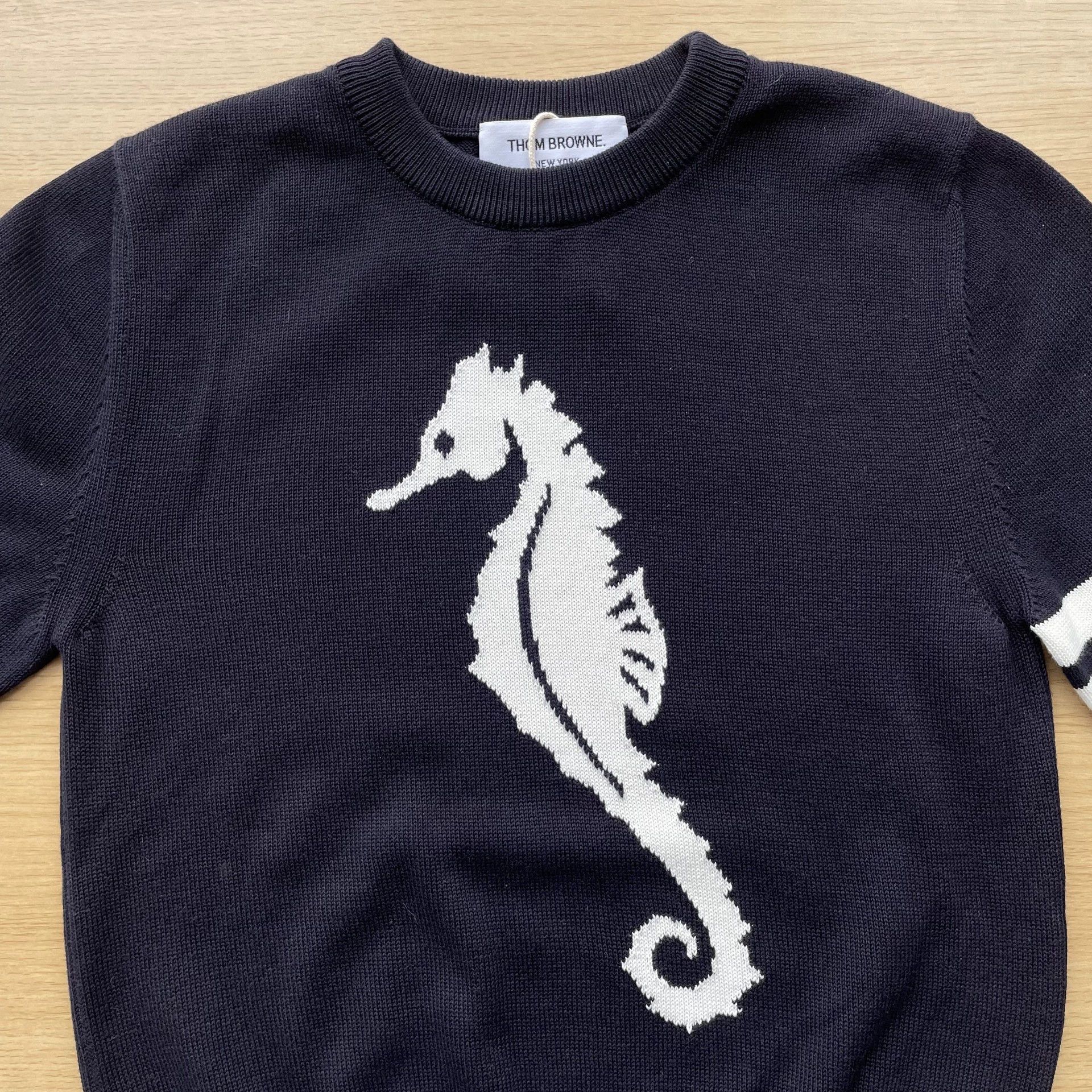 Thom Browne Thom Browne Navy Blue Knit SS Sweater 0 Unused Size XS / US 0-2 / IT 36-38 - 3 Thumbnail