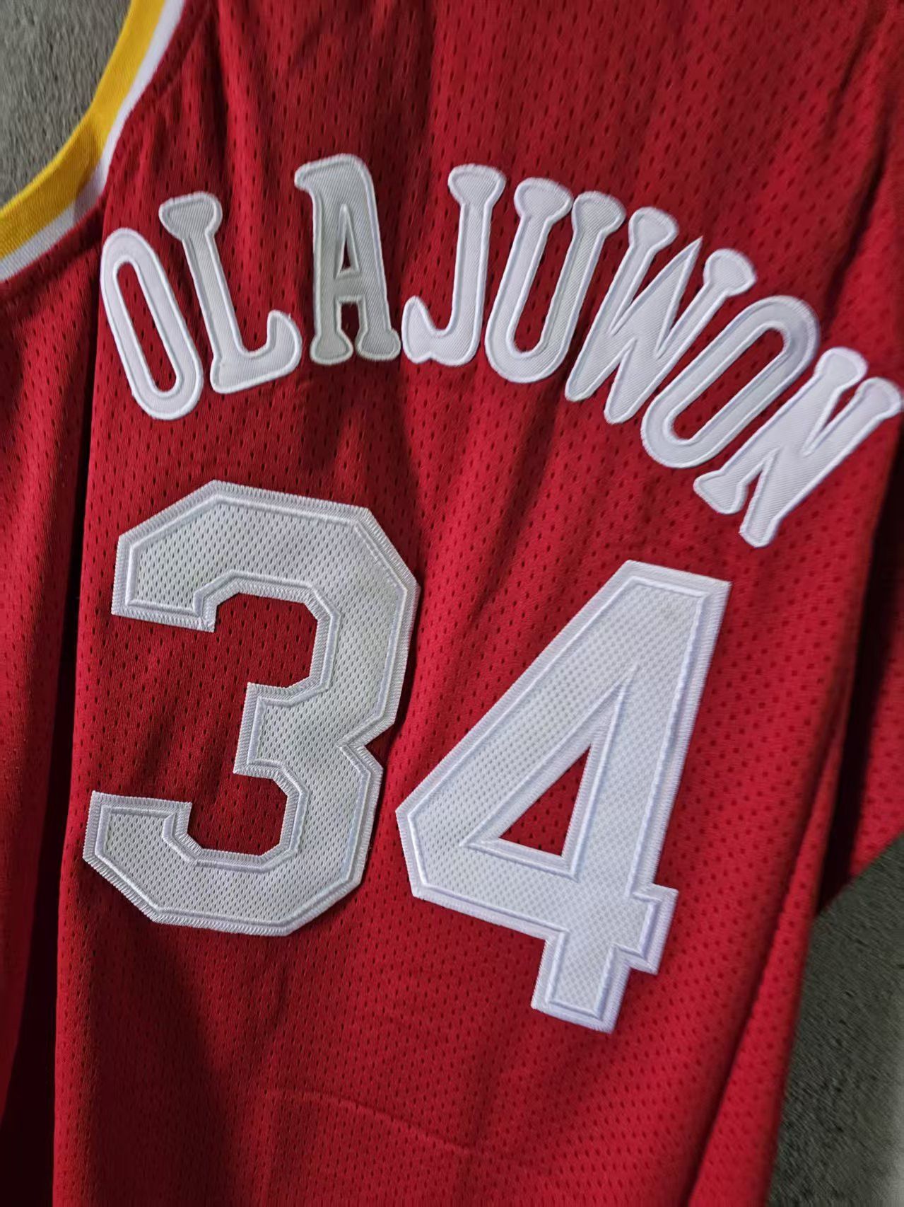 NBA Houston Rockets #34 Hakeem Olajuwon Jersey Double Stitched Size US M / EU 48-50 / 2 - 3 Thumbnail