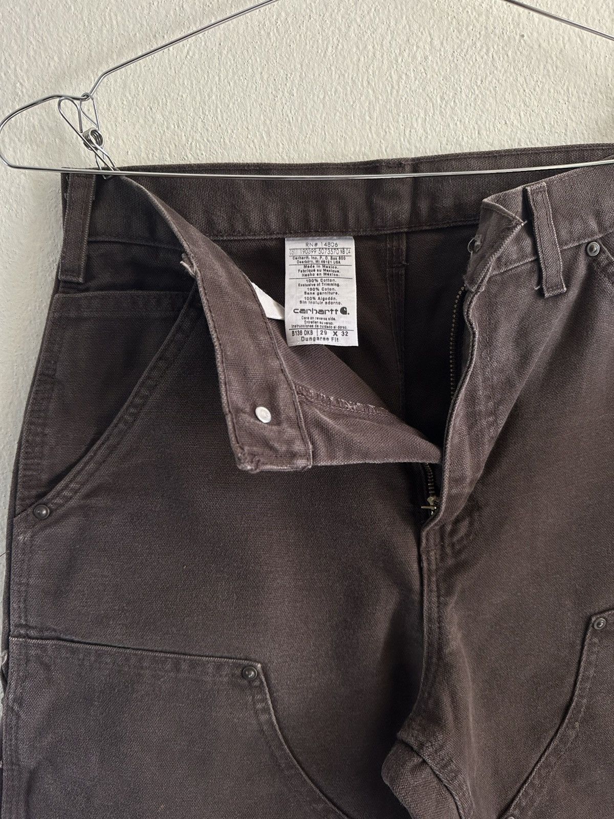 Carhartt (29x32) Vintage Carhartt Double Knee B136 DKB Dark Brown Size US 29 - 4 Thumbnail