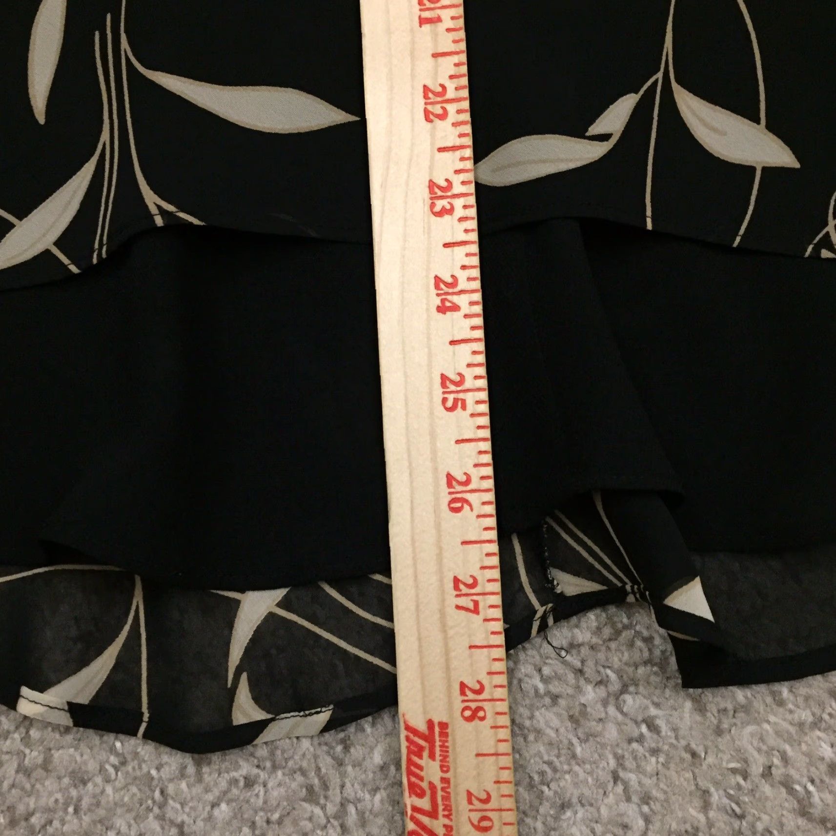 Express Express Skirt Floral Midi Lined Pull On Black Beige Large Ladies A-Line Elastic Waist Polyester Women Regular 60s? Size 36" / US 14 / IT 50 - 5 Thumbnail