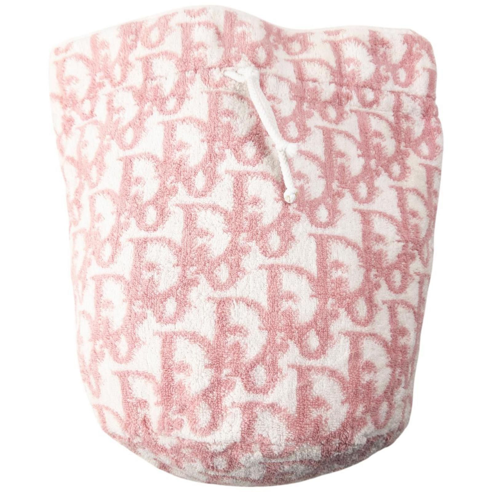 Dior Vintage Dior Monogram Terry Cloth Drawstring Bag Size ONE SIZE - 2 Thumbnail