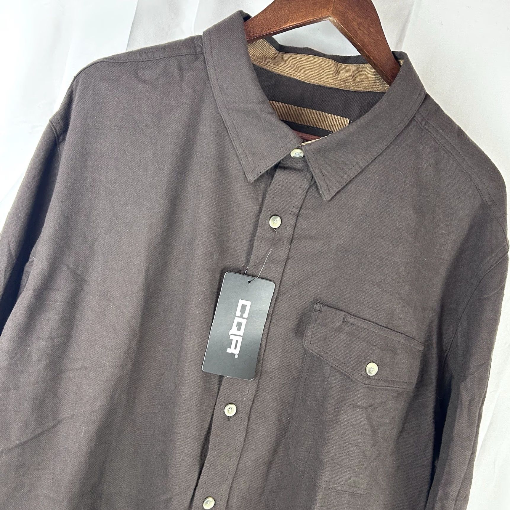 Vintage CQR Men's Flannel Shirt XL Brown Cotton Button-Up Casual Workwear Party Shirt Size US XL / EU 56 / 4 - 2 Thumbnail