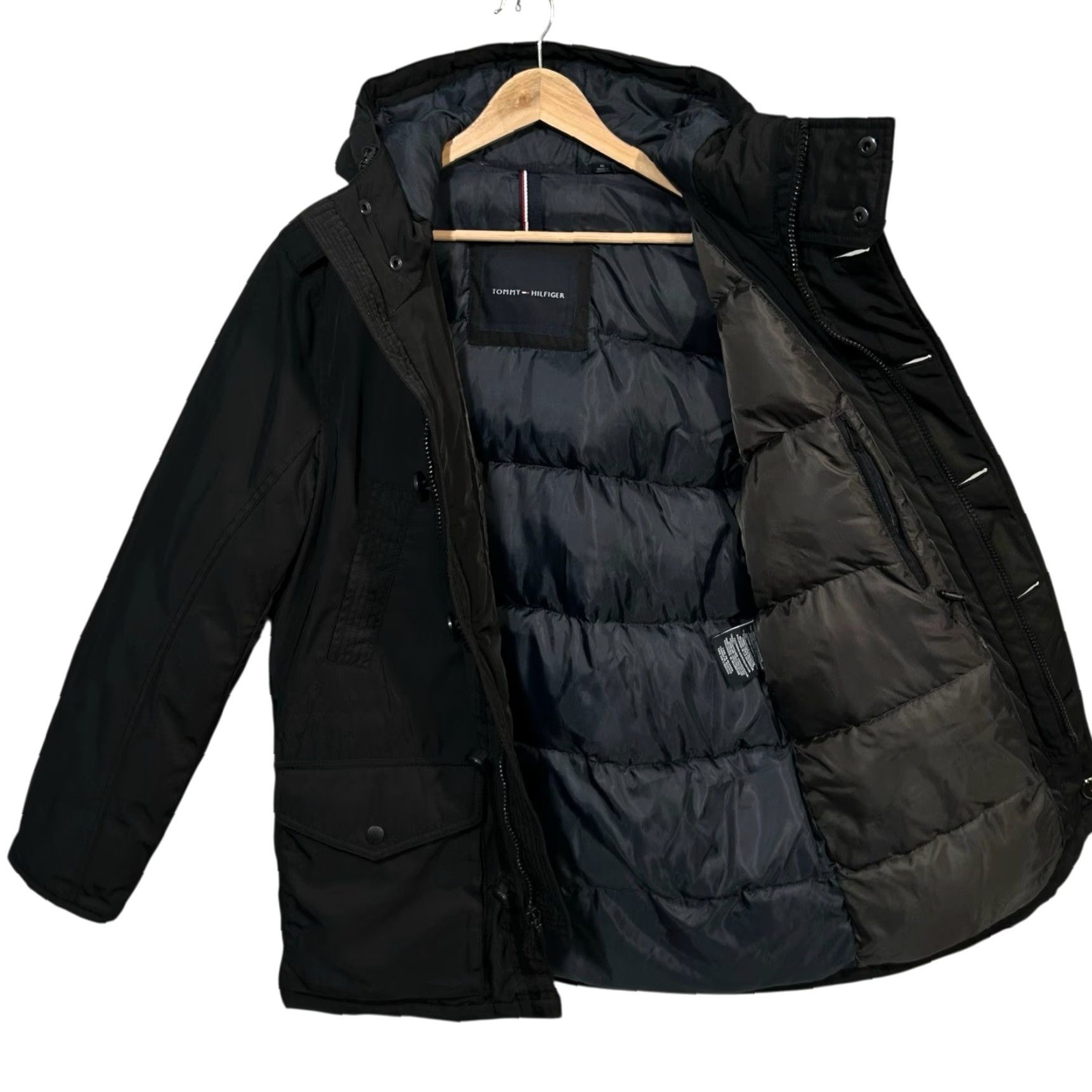 Tommy Hilfiger Tommy Hilfiger Men’s Poly Twill Mid-Length Hooded Parka Winter Coat M Black Size US M / EU 48-50 / 2 - 5 Thumbnail