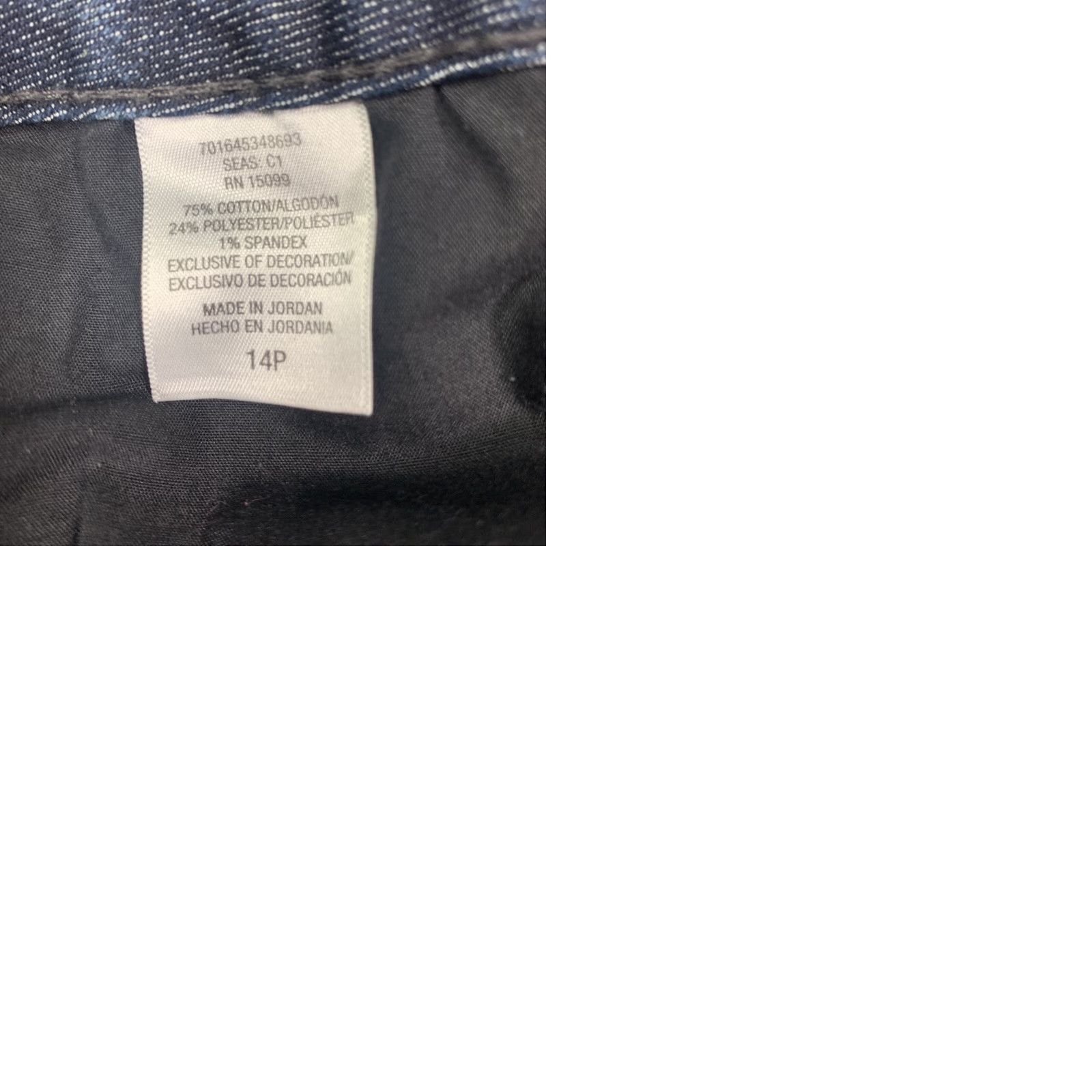 Area Covington Petite Jeans Womens 14P Blue Straight 36x26.5 5-Pocket Rear Flap Pockets Size 36" / US 14 / IT 50 - 9 Thumbnail