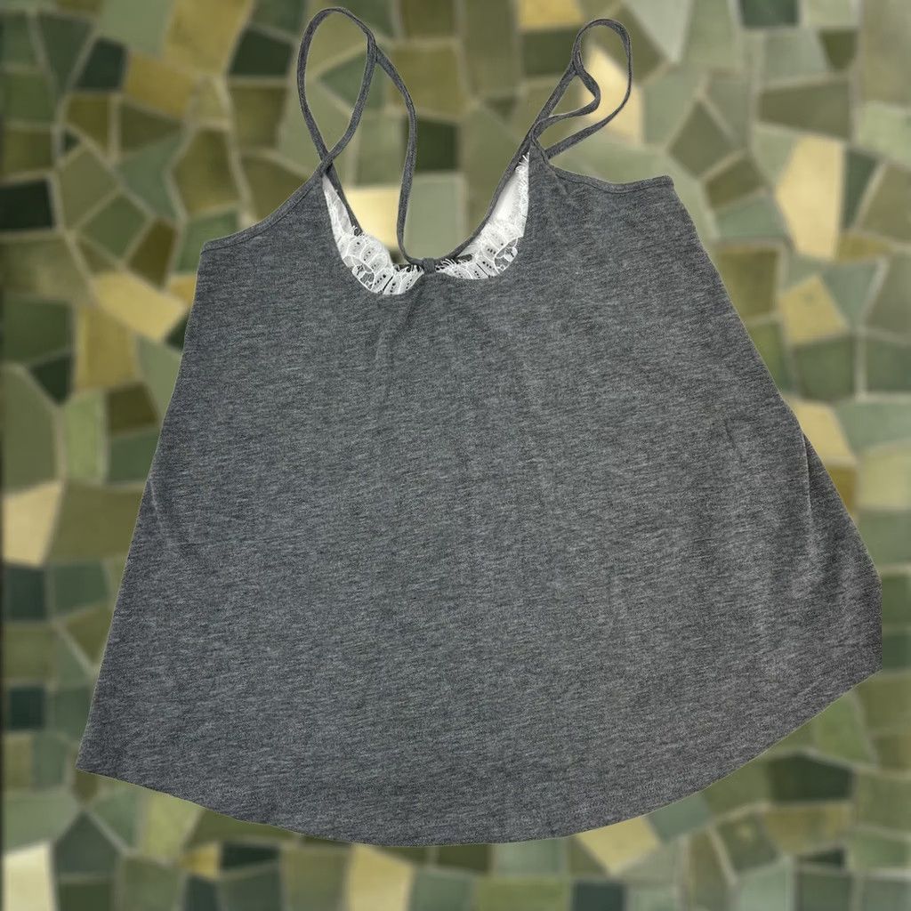 Express Express Tank Top Womens XS Gray Spaghetti Strap Lace Cami Project Size XS / US 0-2 / IT 36-38 - 1 Thumbnail