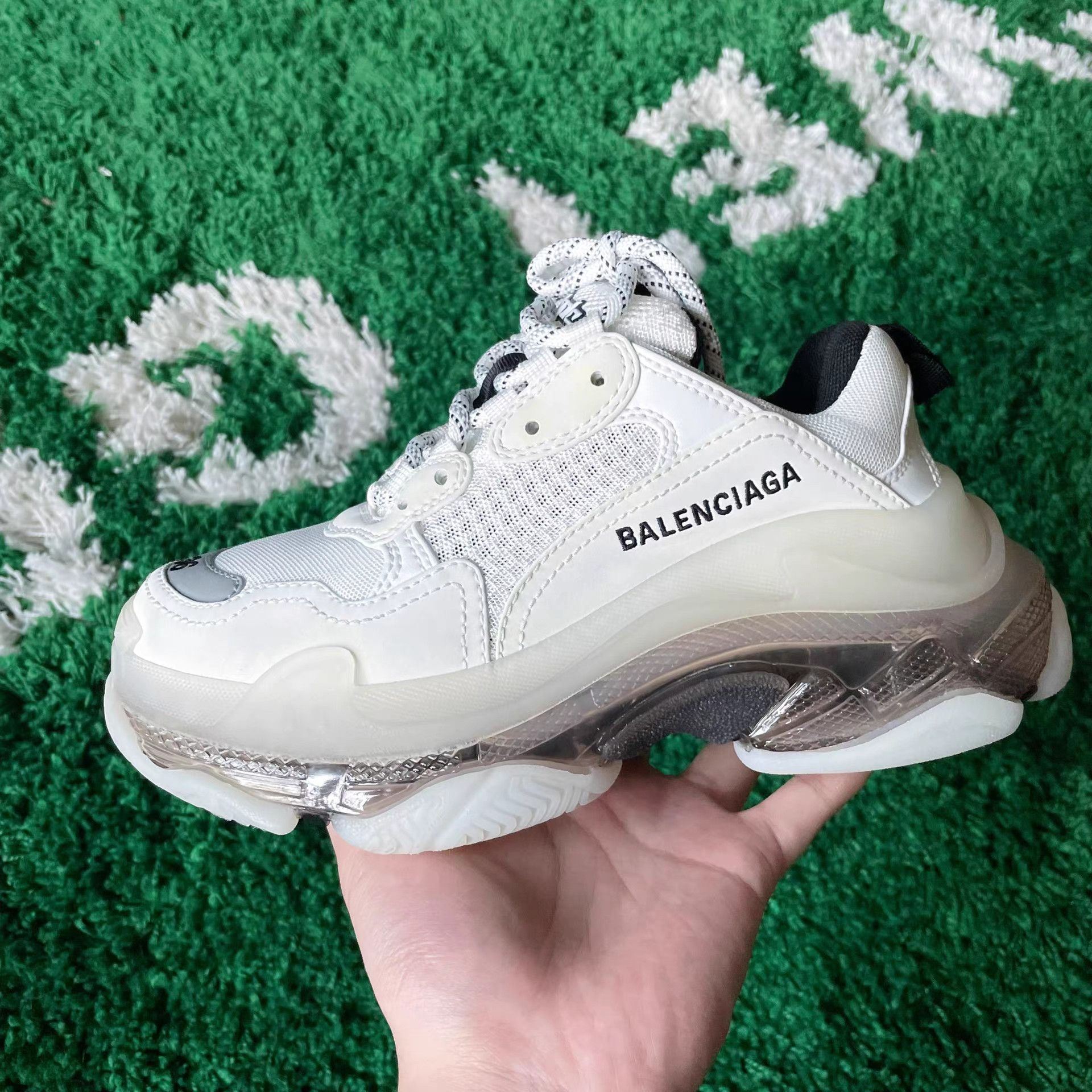 Balenciaga Balenciaga Triple S White Black Sneakers Size US 6 / IT 36 - 1 Thumbnail