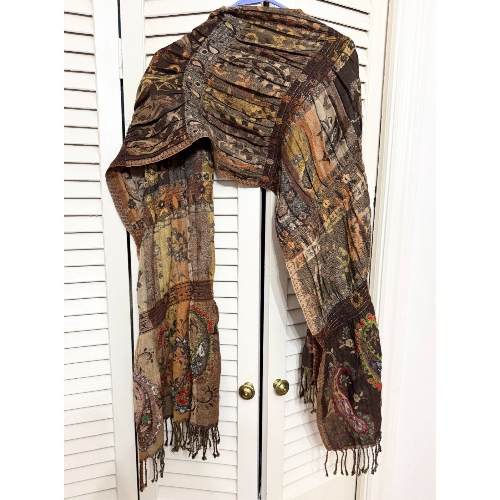Other Stitched Accent Embroidery Yak & Sheep Wool Blend Scarf Shal Size ONE SIZE - 5 Thumbnail