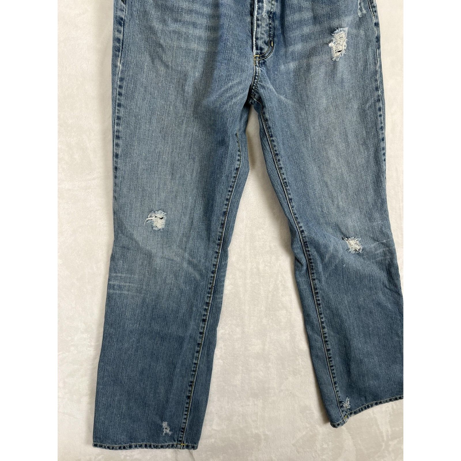 Guess Guess Jeans Mens 30 Blue Distressed Straight Leg Denim Vinta Size US 30 / EU 46 - 8 Thumbnail